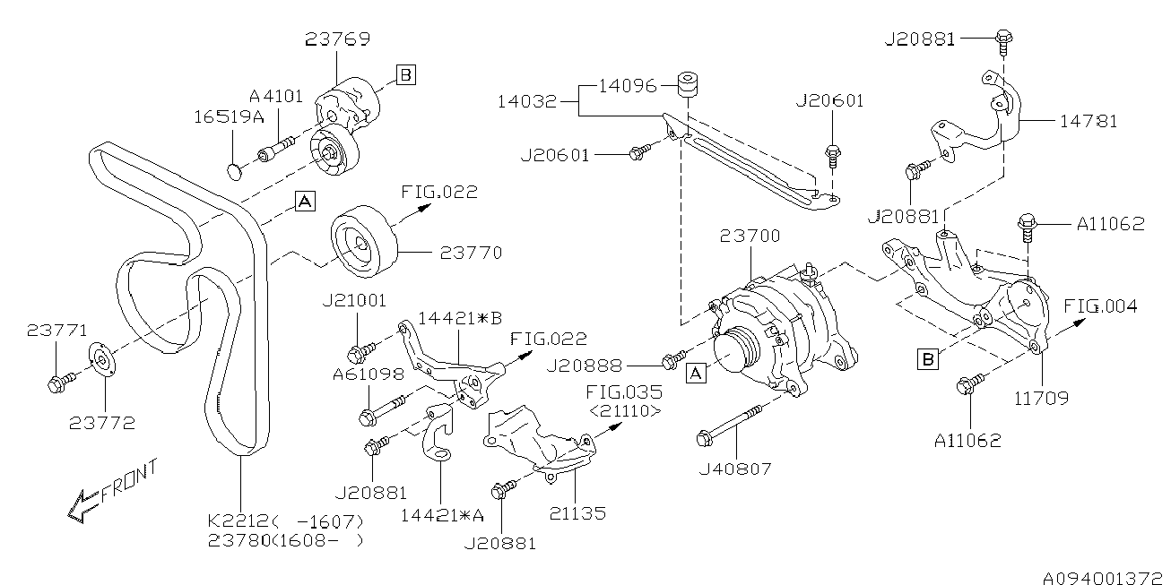 Subaru 23769AA040 - Натяжитель ремня навесного оборудования autosila-amz.com