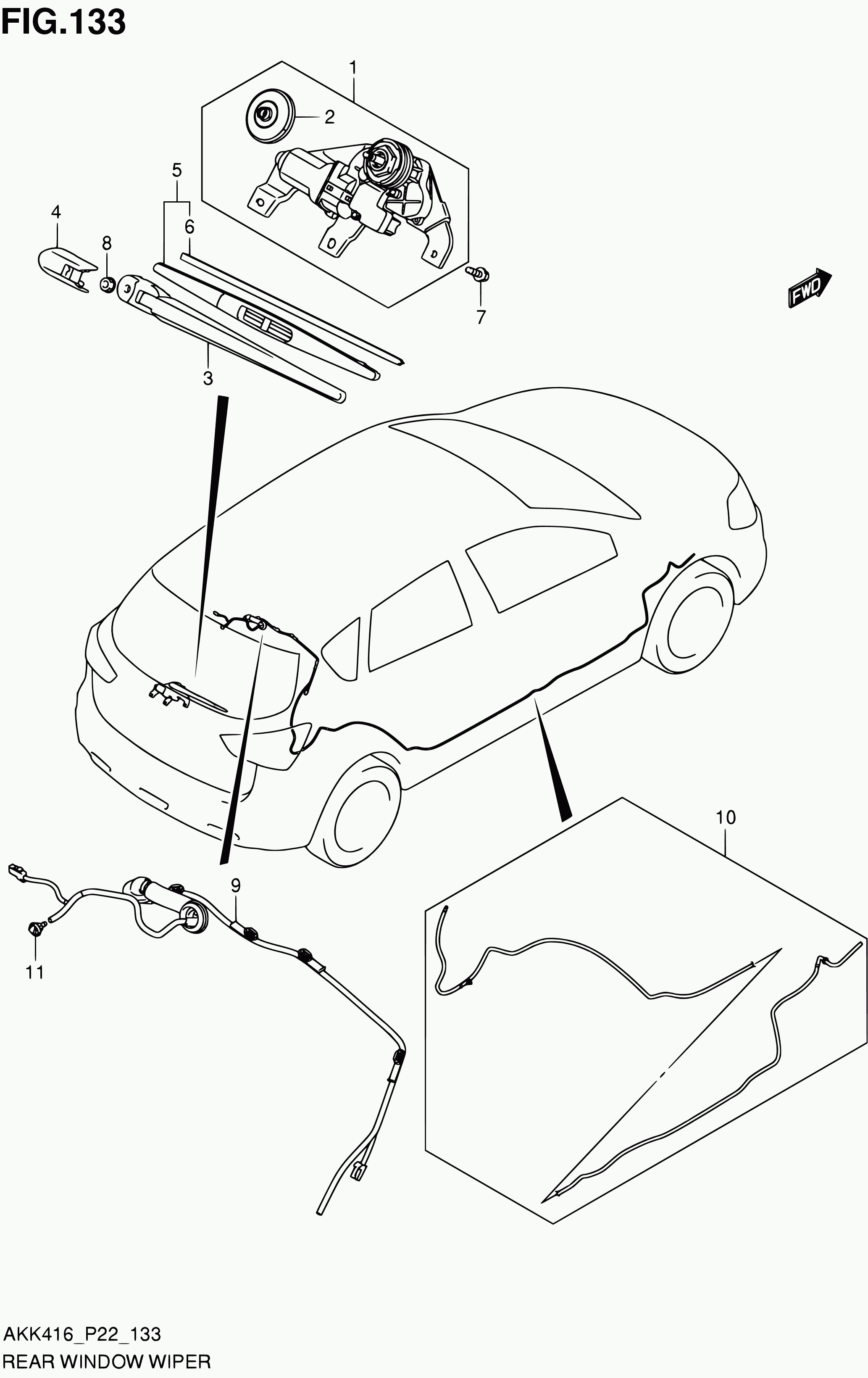 Suzuki 38821-54G10 - ПОВОДОК СТЕКЛООЧИСТИТЕЛЯ ЗАДНЕГО autosila-amz.com