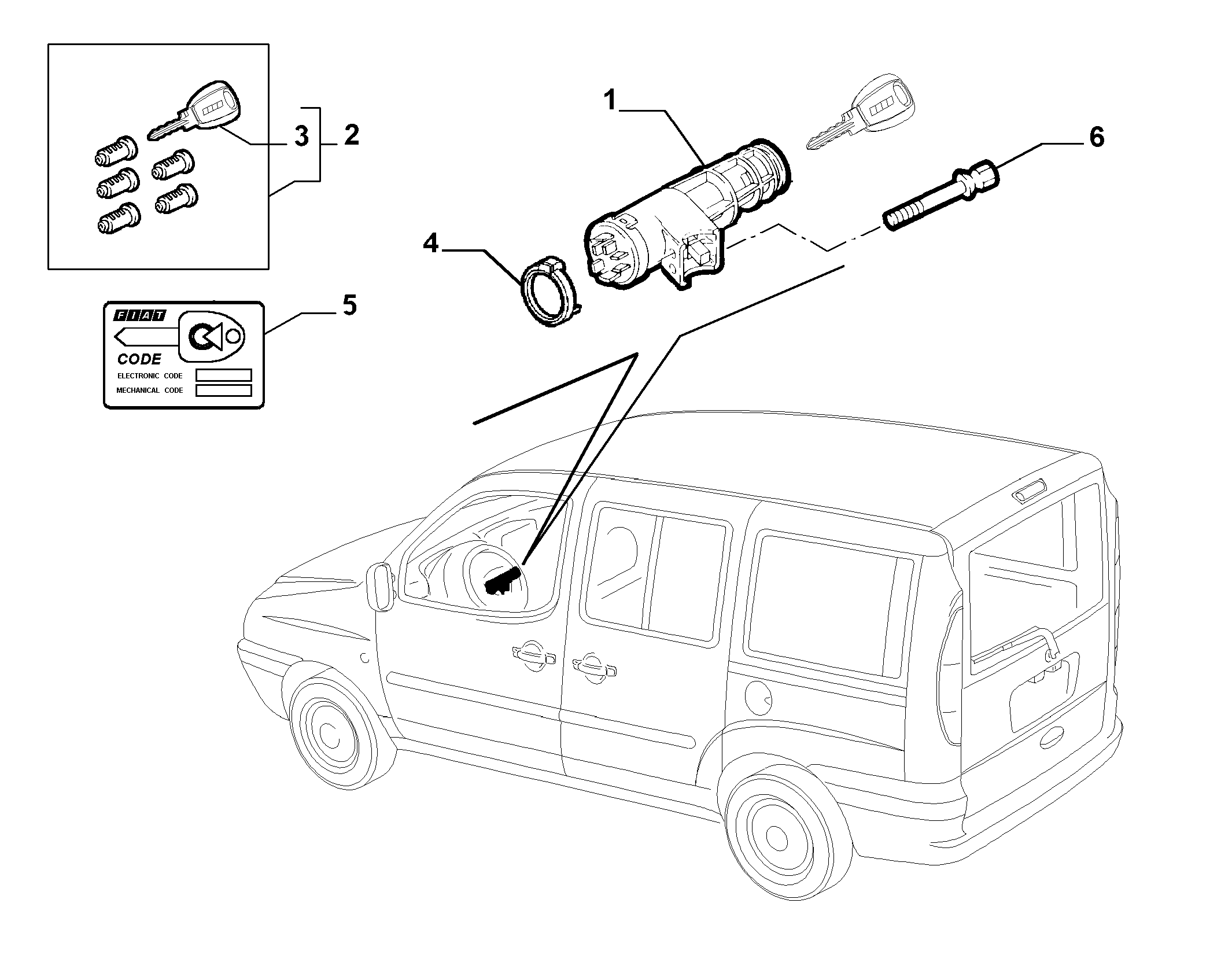 FIAT 71729482 - КОМПЛ.БЛОК.CODE 2 autosila-amz.com