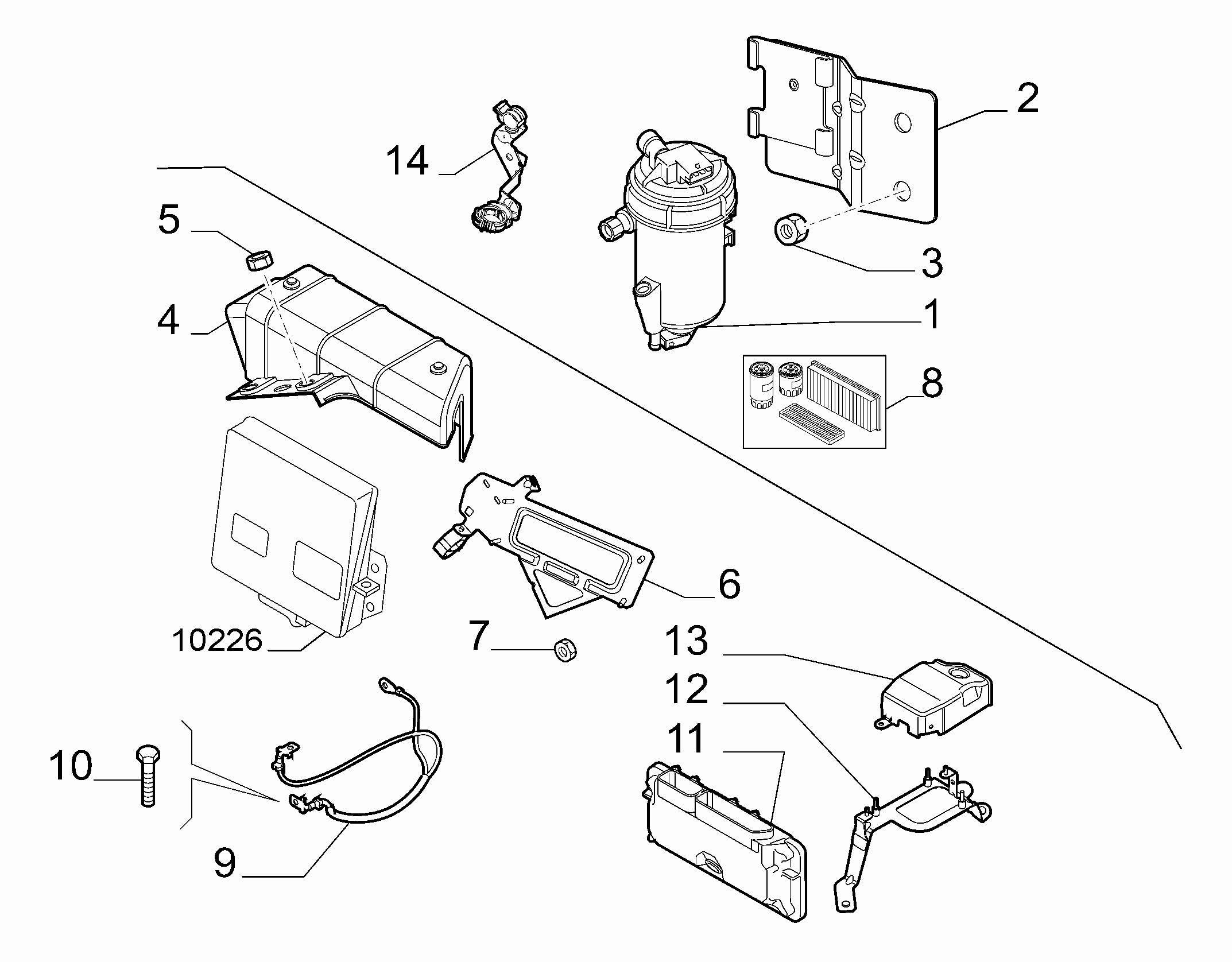 FIAT 1362977080 - Топливный фильтр autosila-amz.com