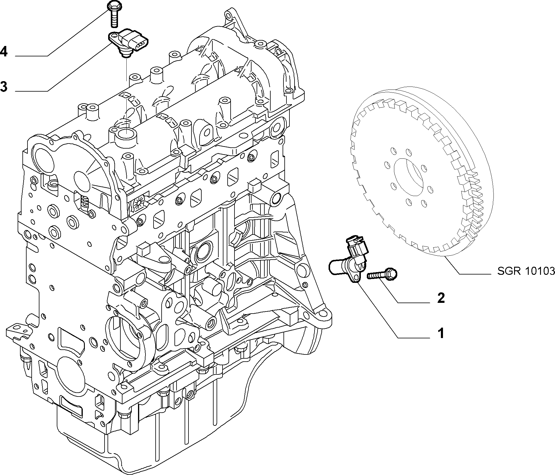 Chevrolet 55216241 - Датчик импульсов, коленвал autosila-amz.com