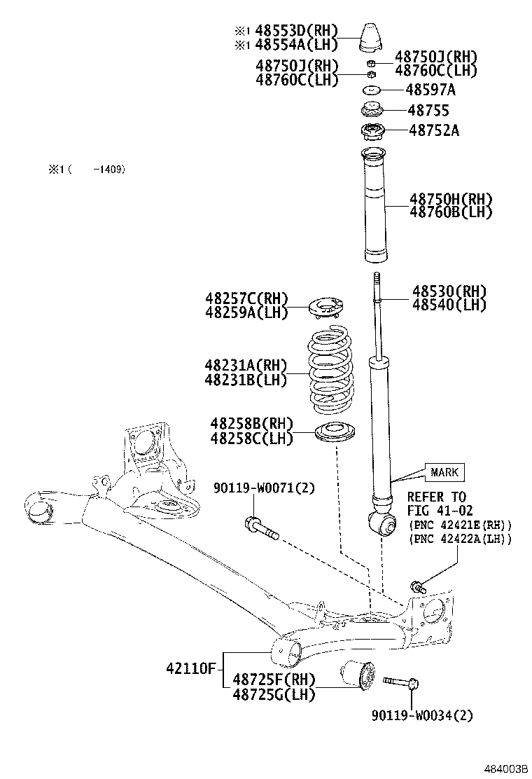 TOYOTA 48530-0H041 - Амортизатор autosila-amz.com