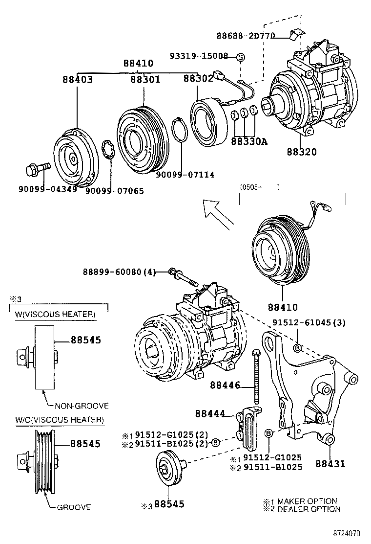 TOYOTA 88320-60700 - Компрессор кондиционера autosila-amz.com