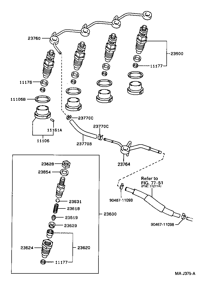 TOYOTA 11176-64010 - Уплотнительное кольцо, клапанная форсунка autosila-amz.com