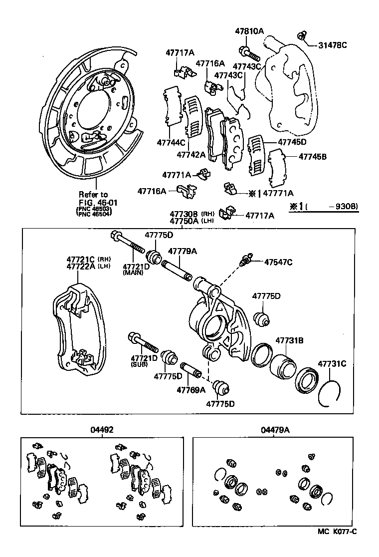 TOYOTA 04492-28020 - Тормозные колодки, дисковые, комплект autosila-amz.com