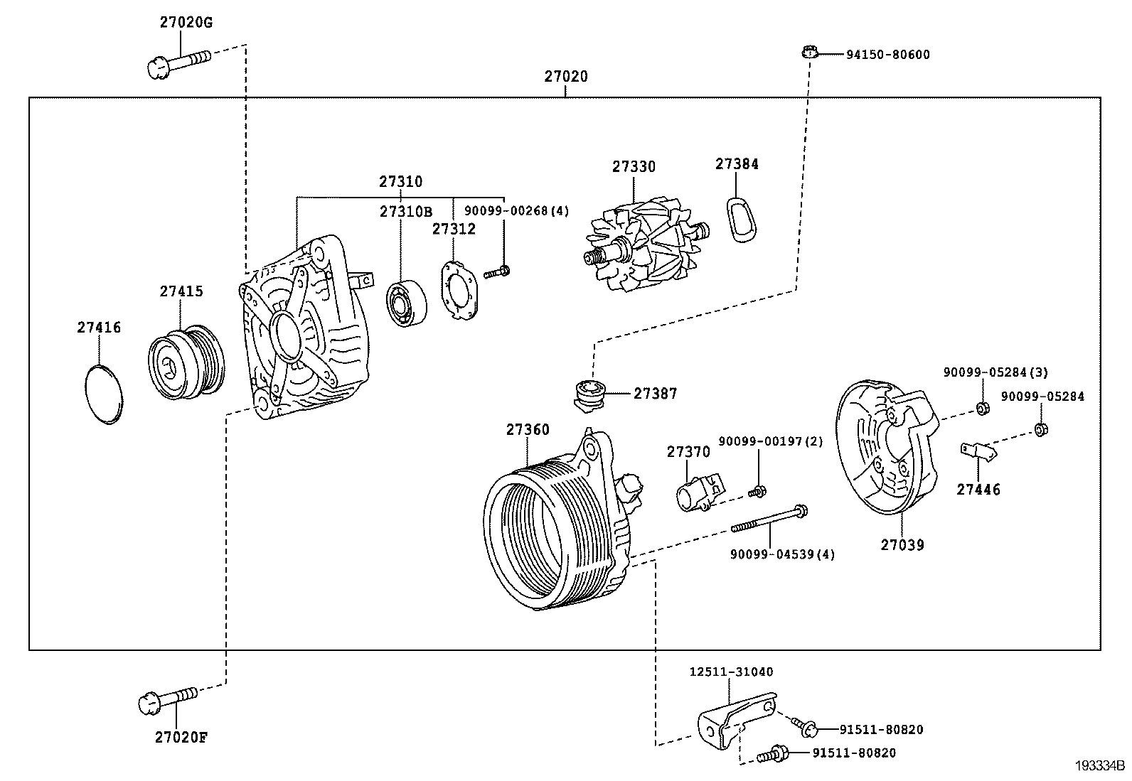 TOYOTA (GAC) 27415-0W130 - Шкив генератора, муфта autosila-amz.com