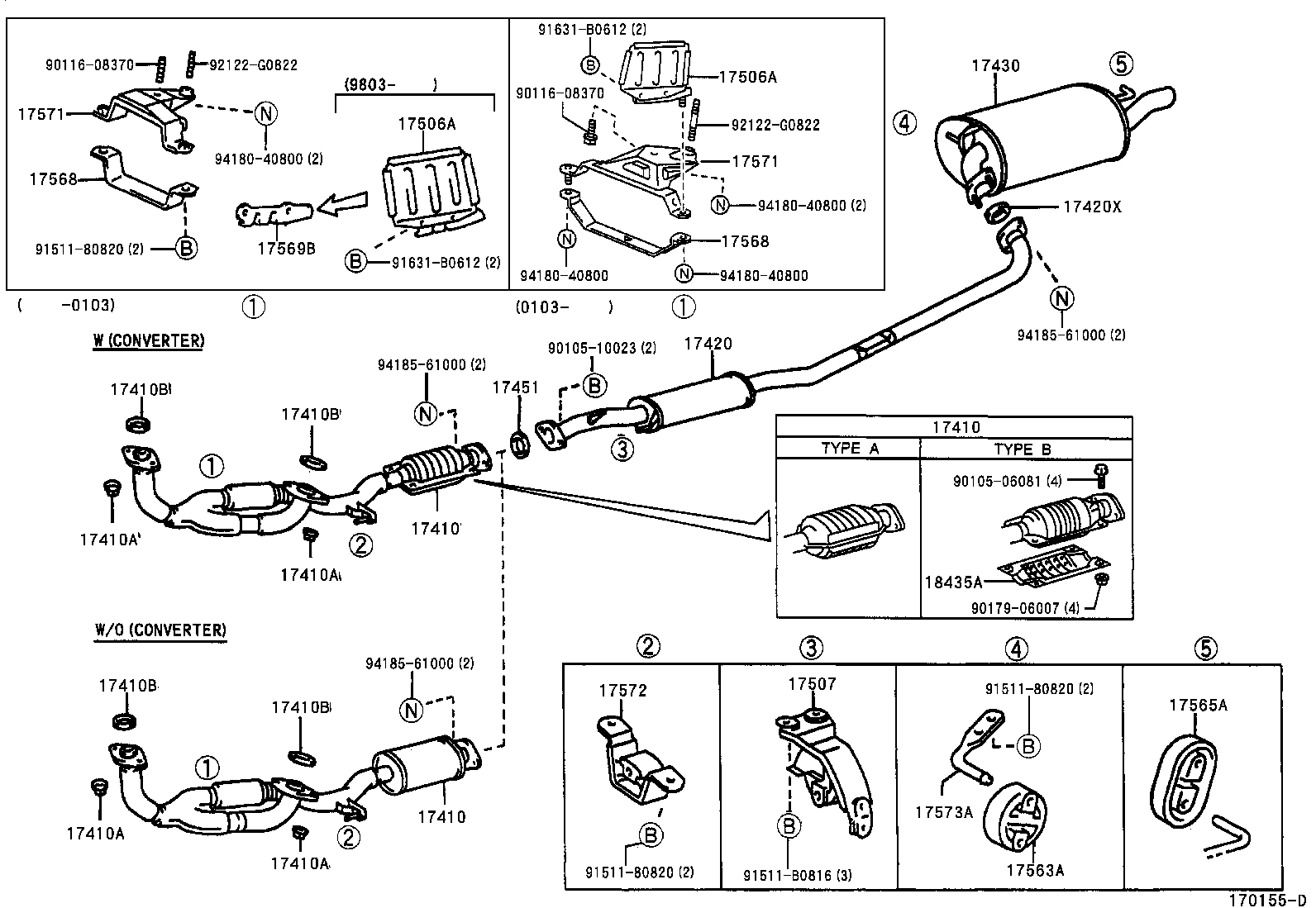 TOYOTA 17565-20050 - крепление глушителя Toyo autosila-amz.com