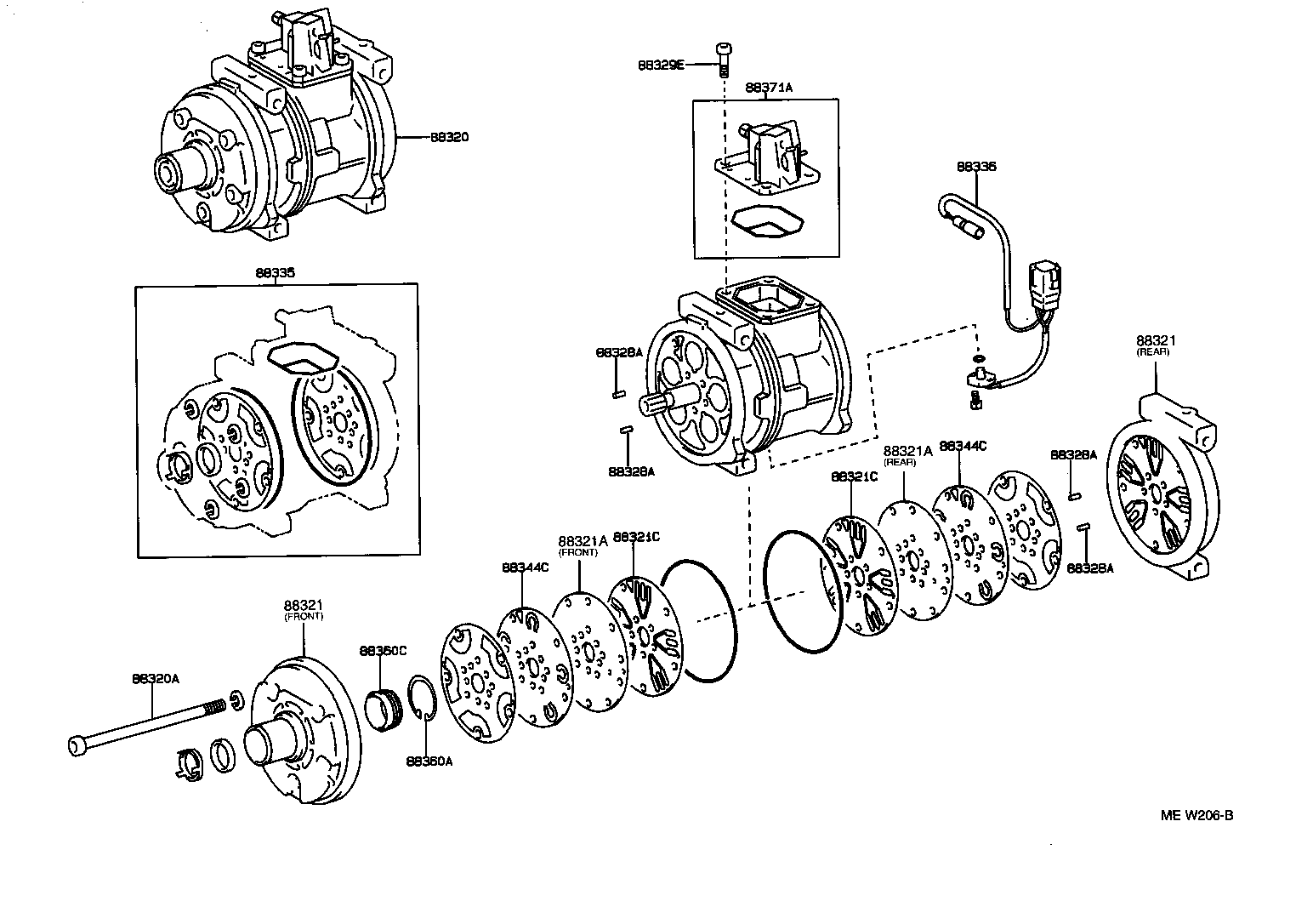 TOYOTA 883202B110 - КОМПРЕССОР КОНДИЦИОНЕРА autosila-amz.com