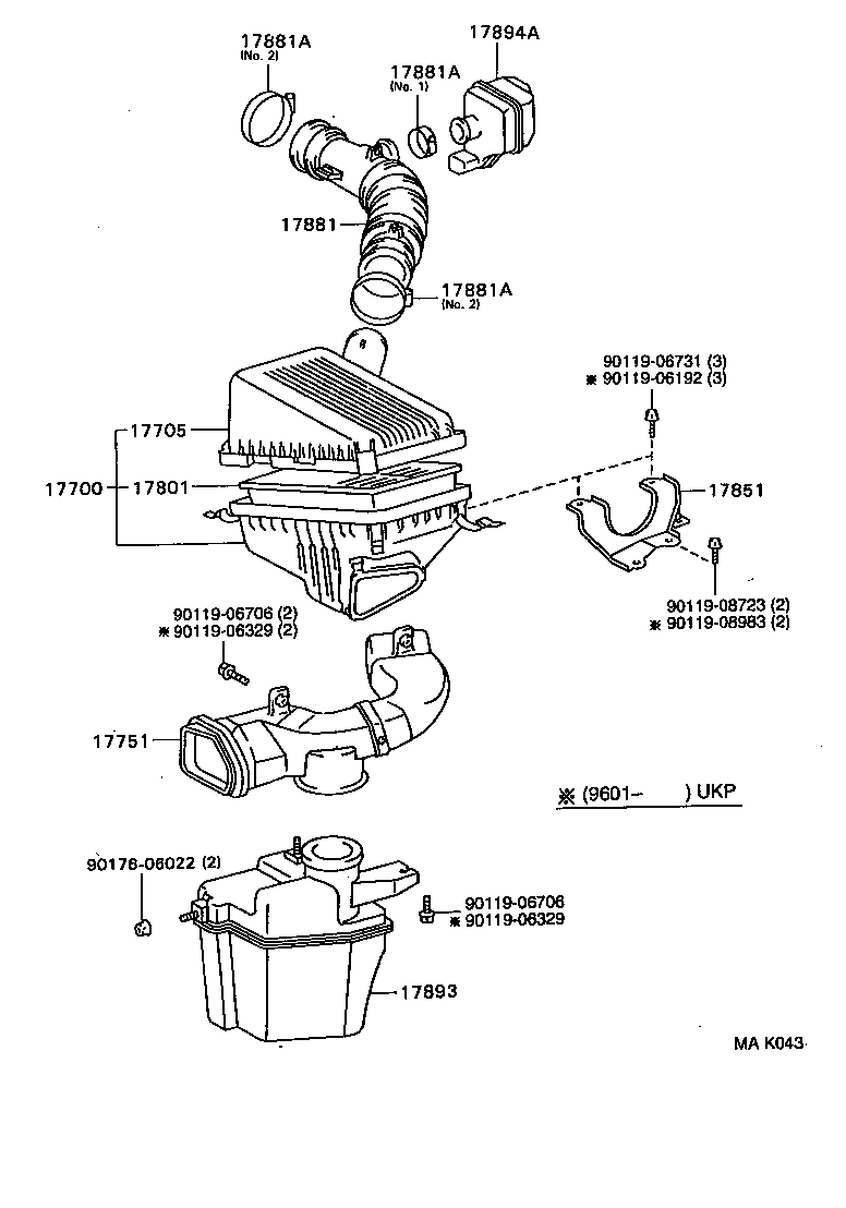 TOYOTA 1770002050 - фильтр воздушный Toyo autosila-amz.com