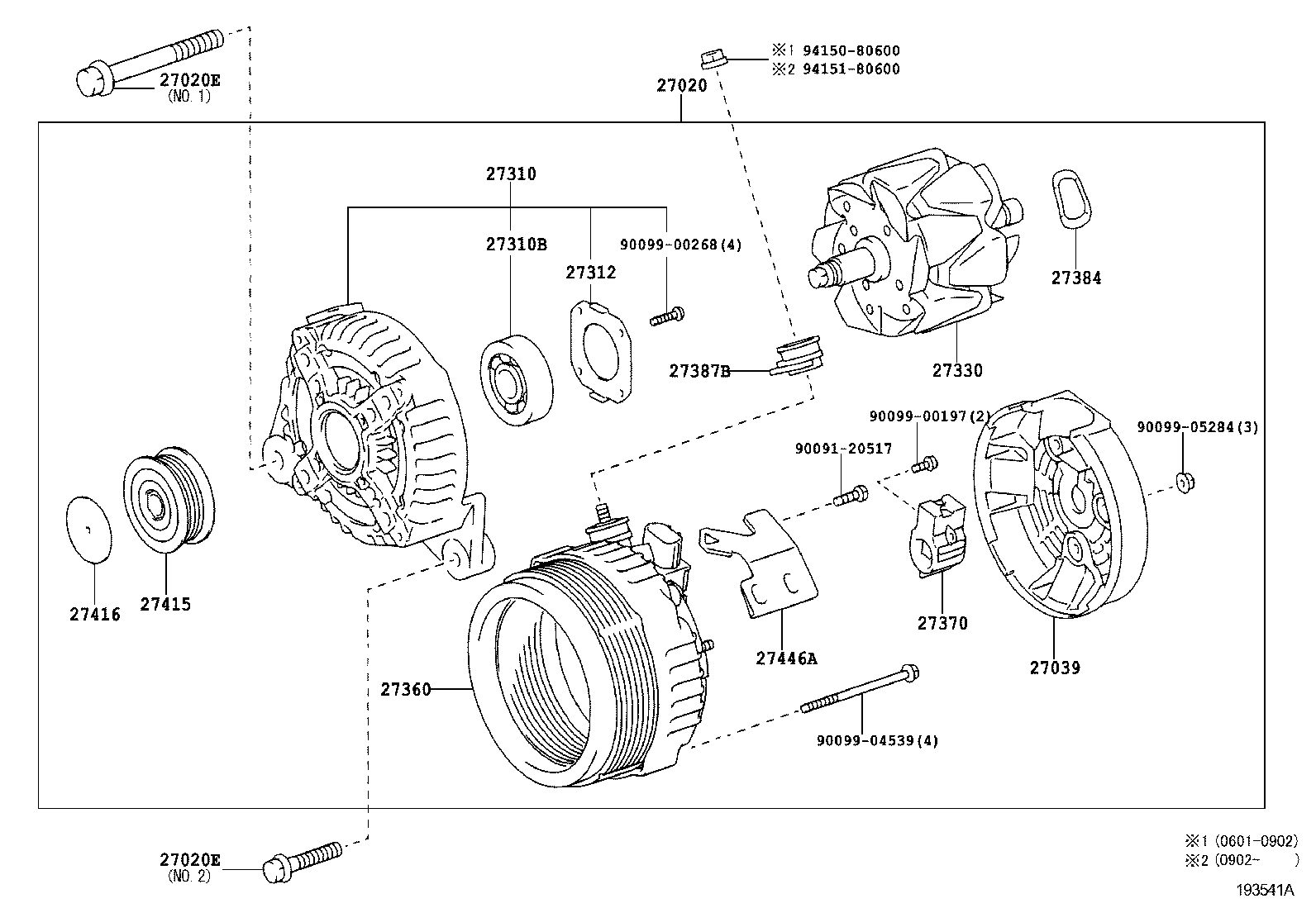 TOYOTA 2706028310 - Генератор autosila-amz.com