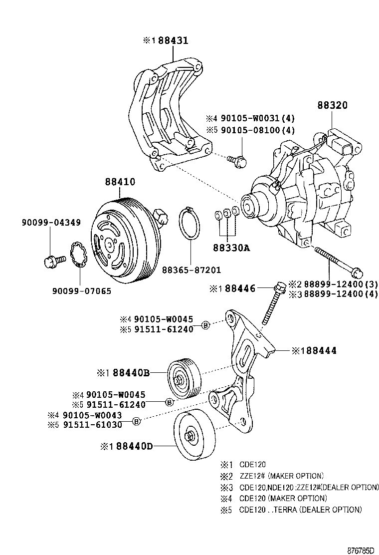 TOYOTA 88410-1A290 - Компрессор кондиционера autosila-amz.com