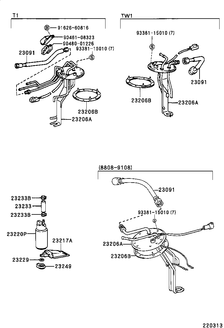 TOYOTA 23221-46010 - 23221-28030 ТОПЛИВНЫЙ НАСОС ЭЛЕКТРИЧЕСКИЙ autosila-amz.com