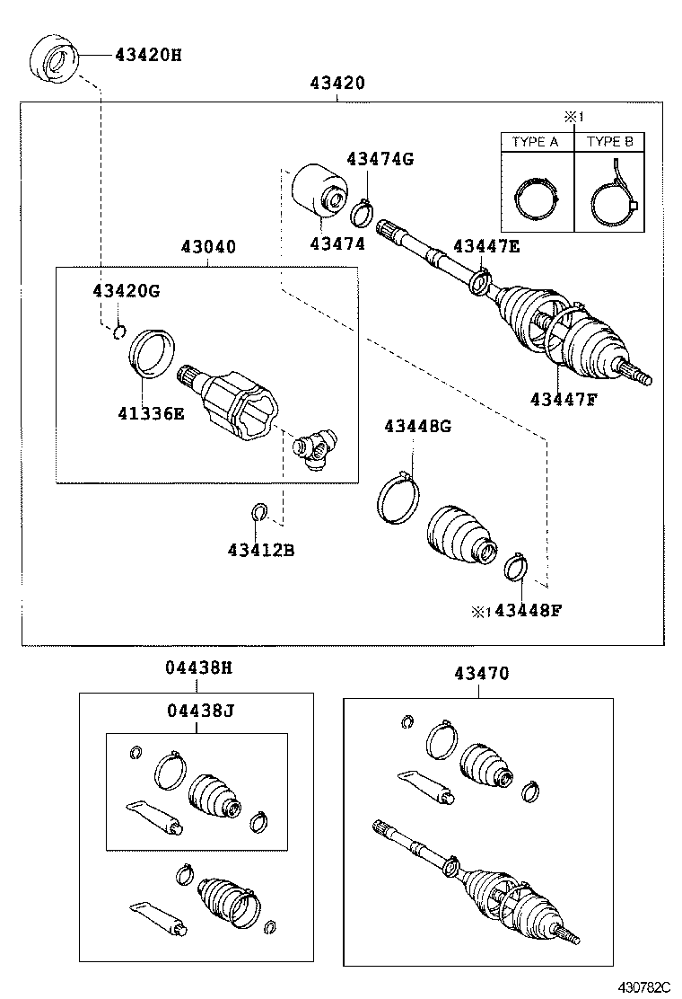 TOYOTA 43420-44050 - ШРУС наружный комплект Toyo autosila-amz.com