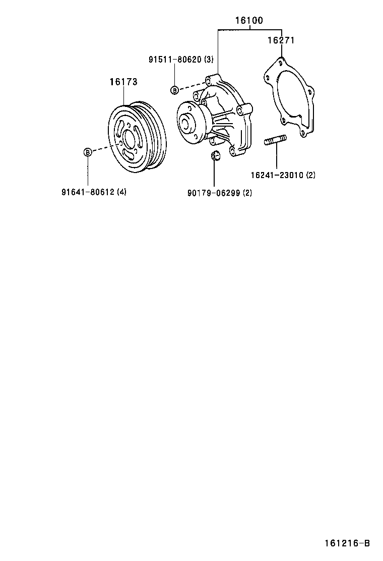 TOYOTA 16100-09140 - помпа Toyo autosila-amz.com