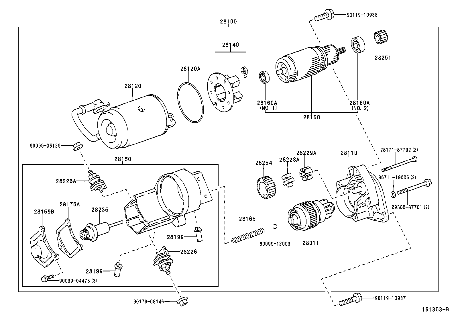 TOYOTA 28011 64020 - Ведущая шестерня, бендикс, стартер autosila-amz.com