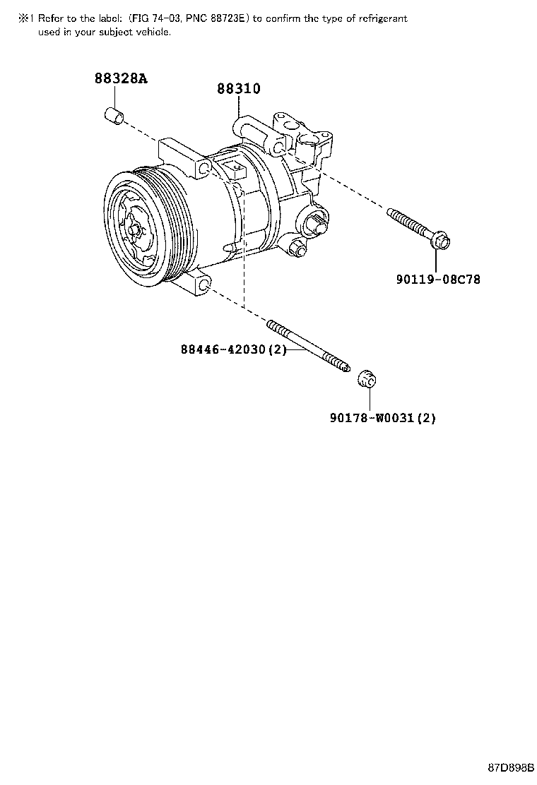 TOYOTA 88310-0F050 - Компрессор кондиционера autosila-amz.com