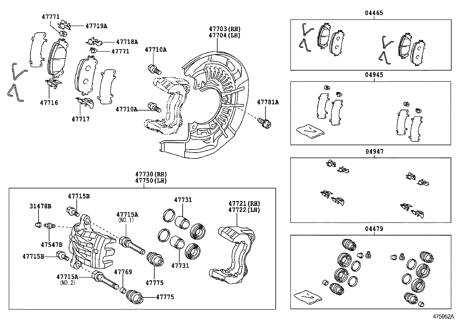 TOYOTA (GAC) 0446548150 - Тормозные колодки, дисковые, комплект autosila-amz.com