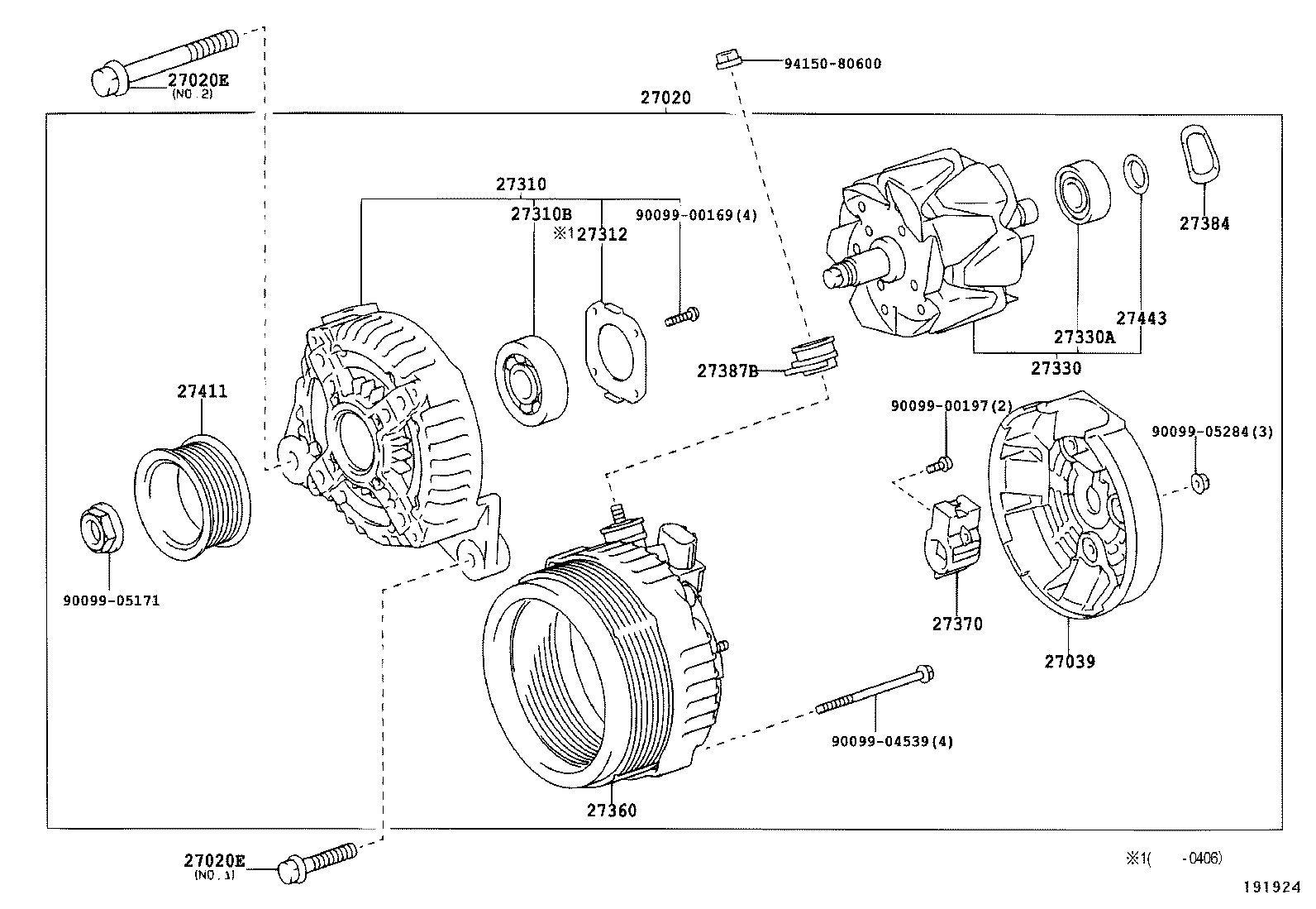 TOYOTA 27360-20250 - ГЕНЕРАТОРА. ОБМОТКА. autosila-amz.com