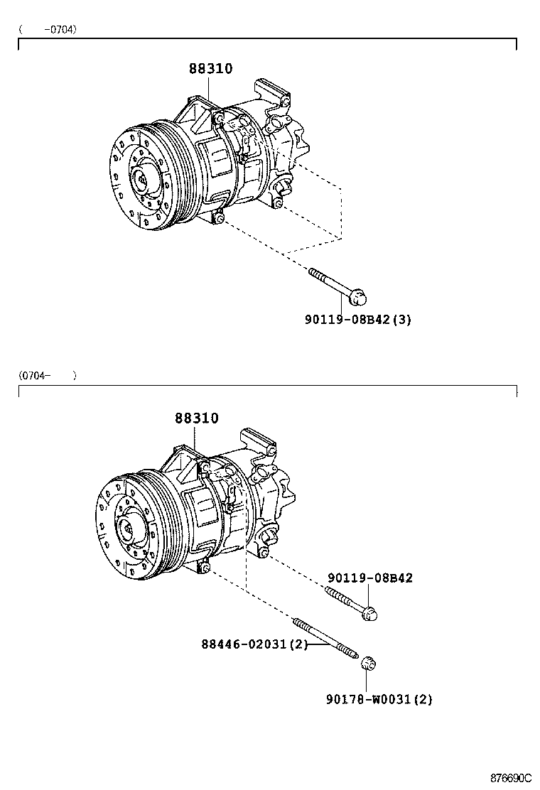 TOYOTA 88310-0F010 - КОМПРЕССОР КОНДИЦИОНЕРА autosila-amz.com