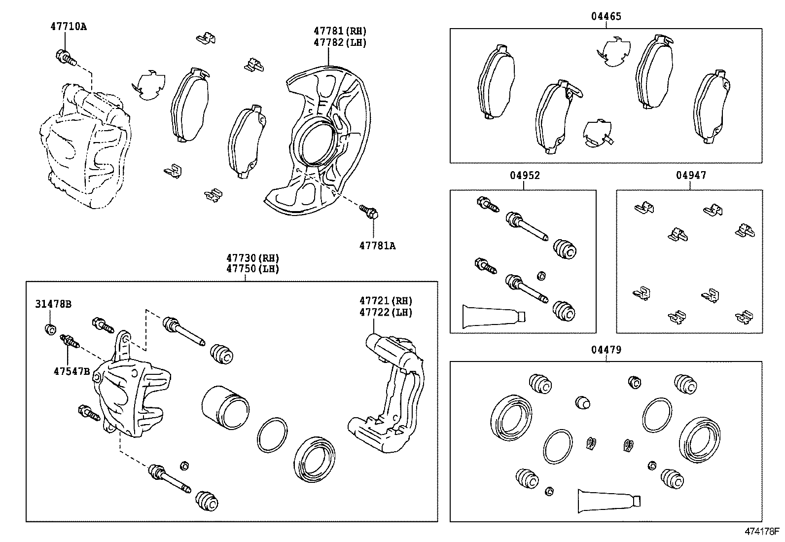 LEXUS 0446505221 - Тормозные колодки, дисковые, комплект autosila-amz.com