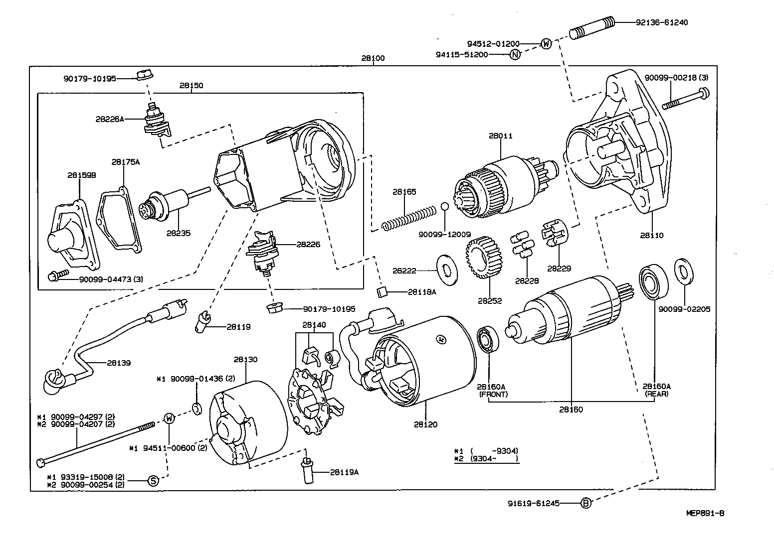 TOYOTA 28254-77090 - Ремкомплект, стартер autosila-amz.com