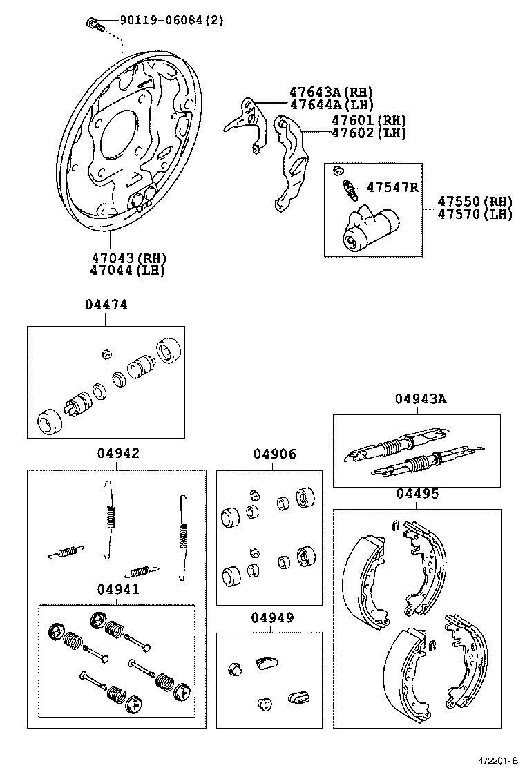 TOYOTA 0449552020 - Тоpмозные колодки задние autosila-amz.com