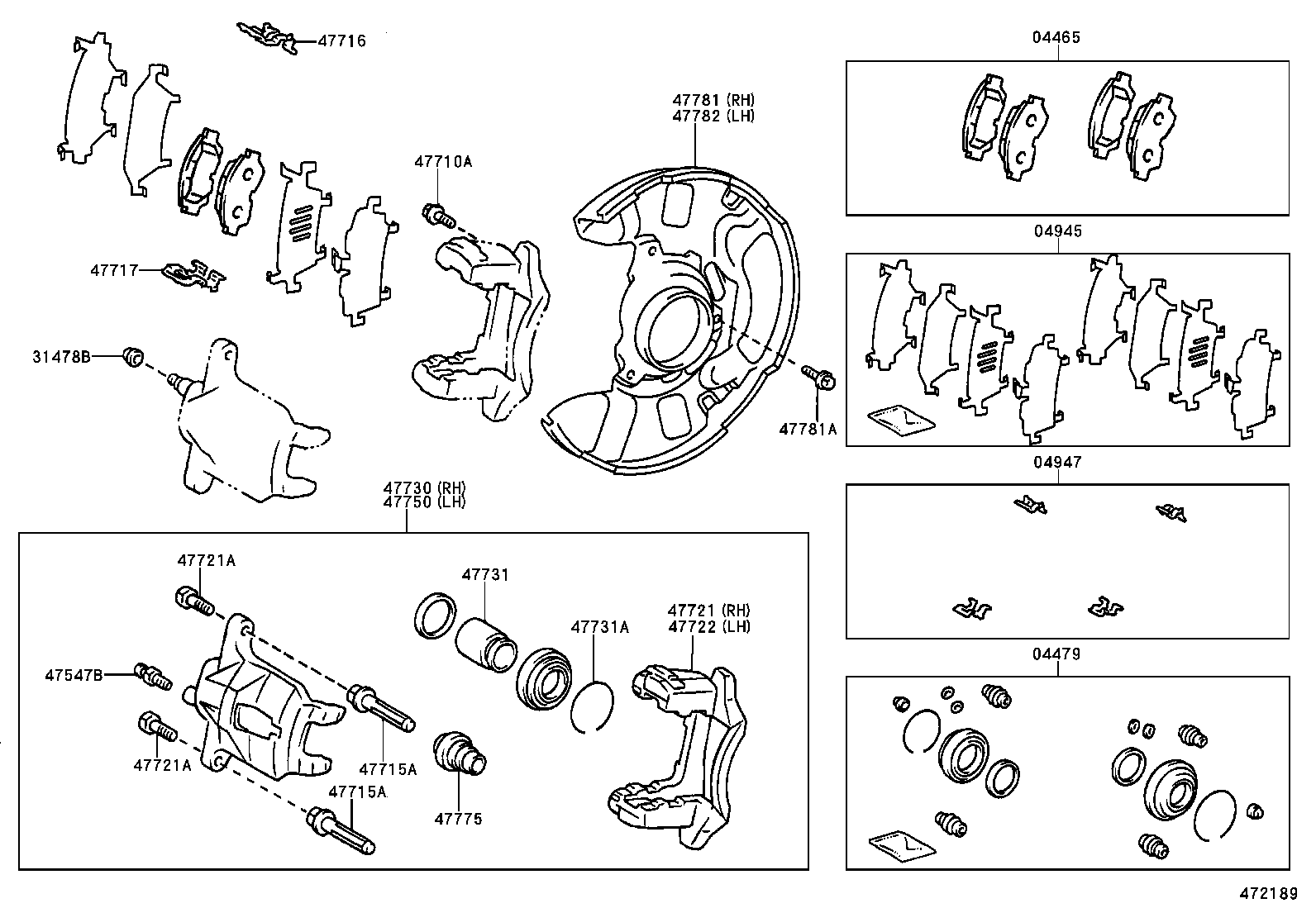 TOYOTA 0446512581 - Колодки тормозные передние autosila-amz.com