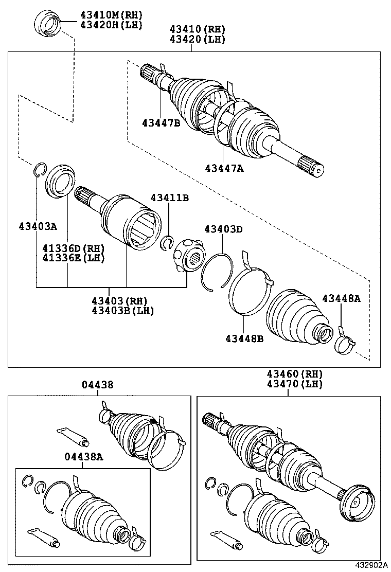 TOYOTA #43430-60040 - Шарнирный комплект, ШРУС, приводной вал autosila-amz.com