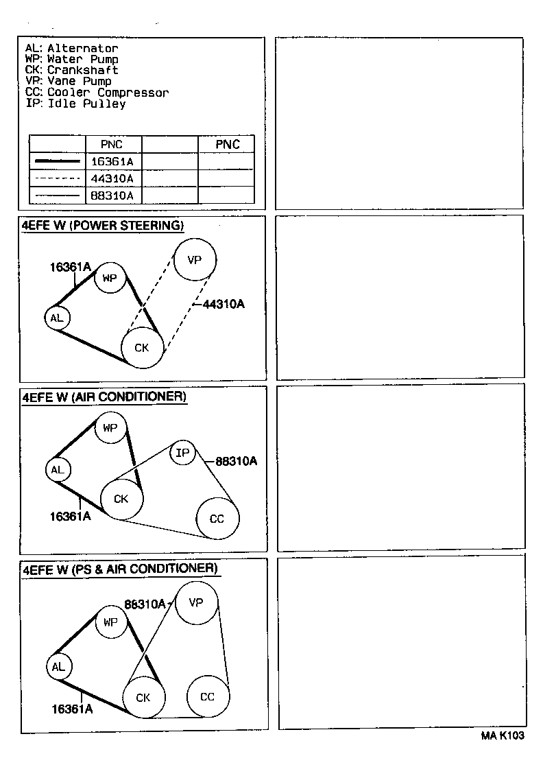 TOYOTA 99364 20820 - РЕМЕНЬ ГЕНЕРАТОРА 4,5E-FE,2E. =V98D4-0820 autosila-amz.com