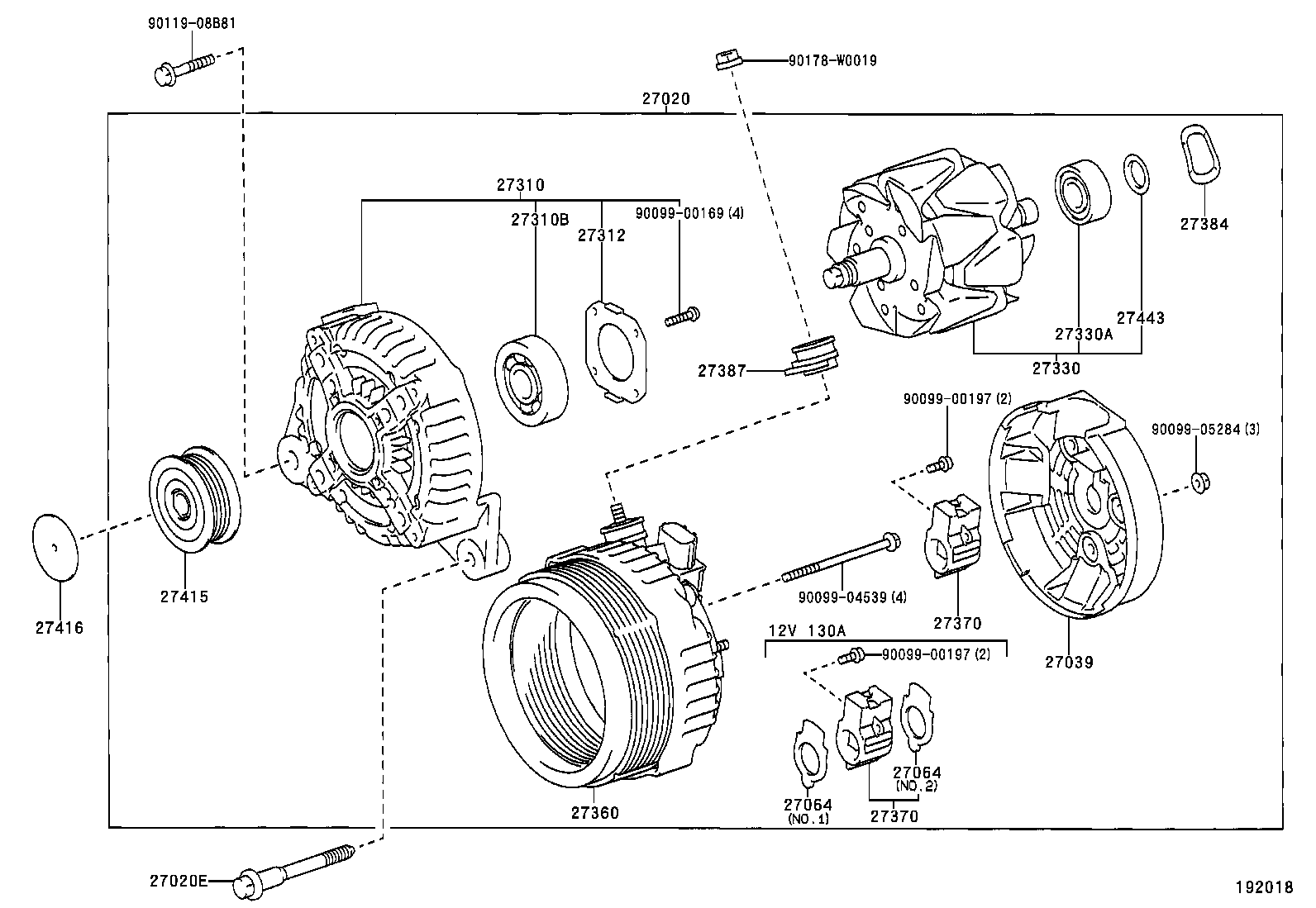 TOYOTA 27060-27090 - Генератор autosila-amz.com