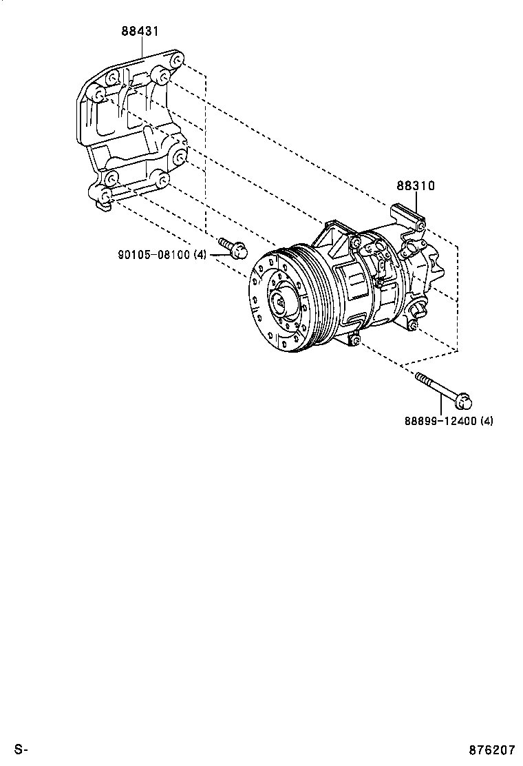 TOYOTA 88310-05100 - КОМПРЕССОР КОНДИЦИОНЕРА autosila-amz.com