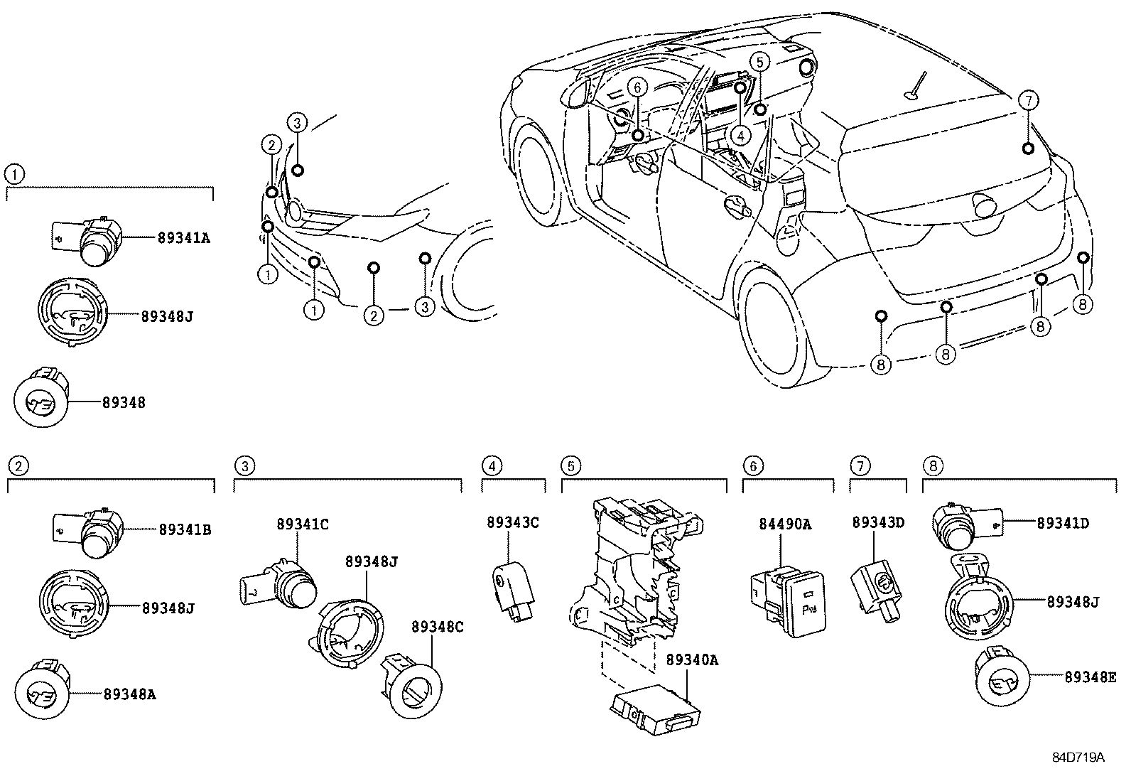 TOYOTA 89341-05010-C0 - Автозапчасть/Датчик парковочный autosila-amz.com