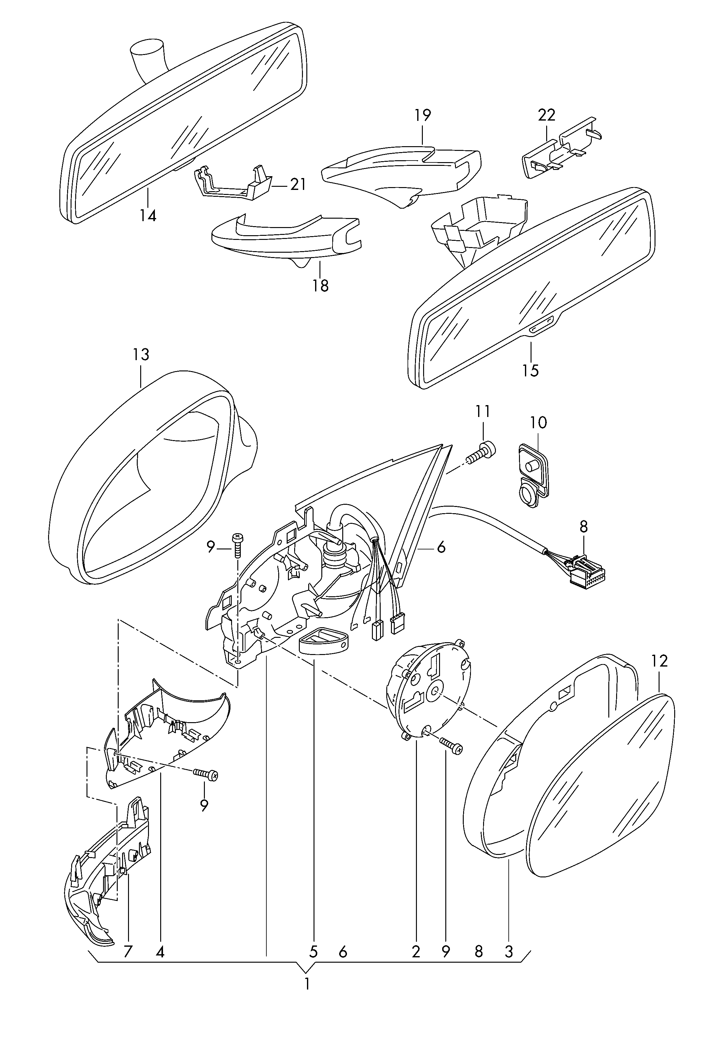 VW 3C1 857 508DM 9B9 - Наружное зеркало autosila-amz.com