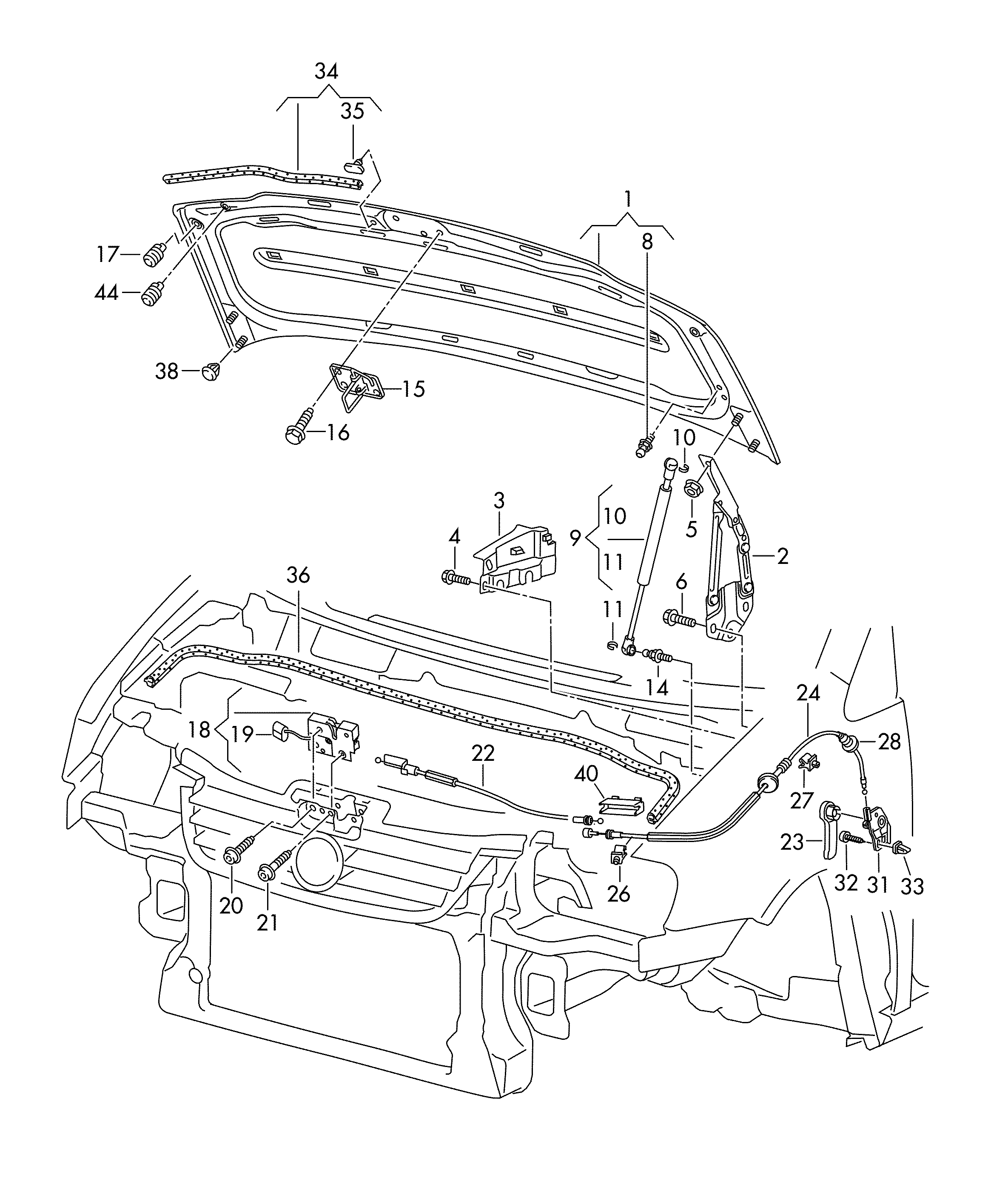 VW 1T0 823 359 D - Газовая пружина, капот autosila-amz.com