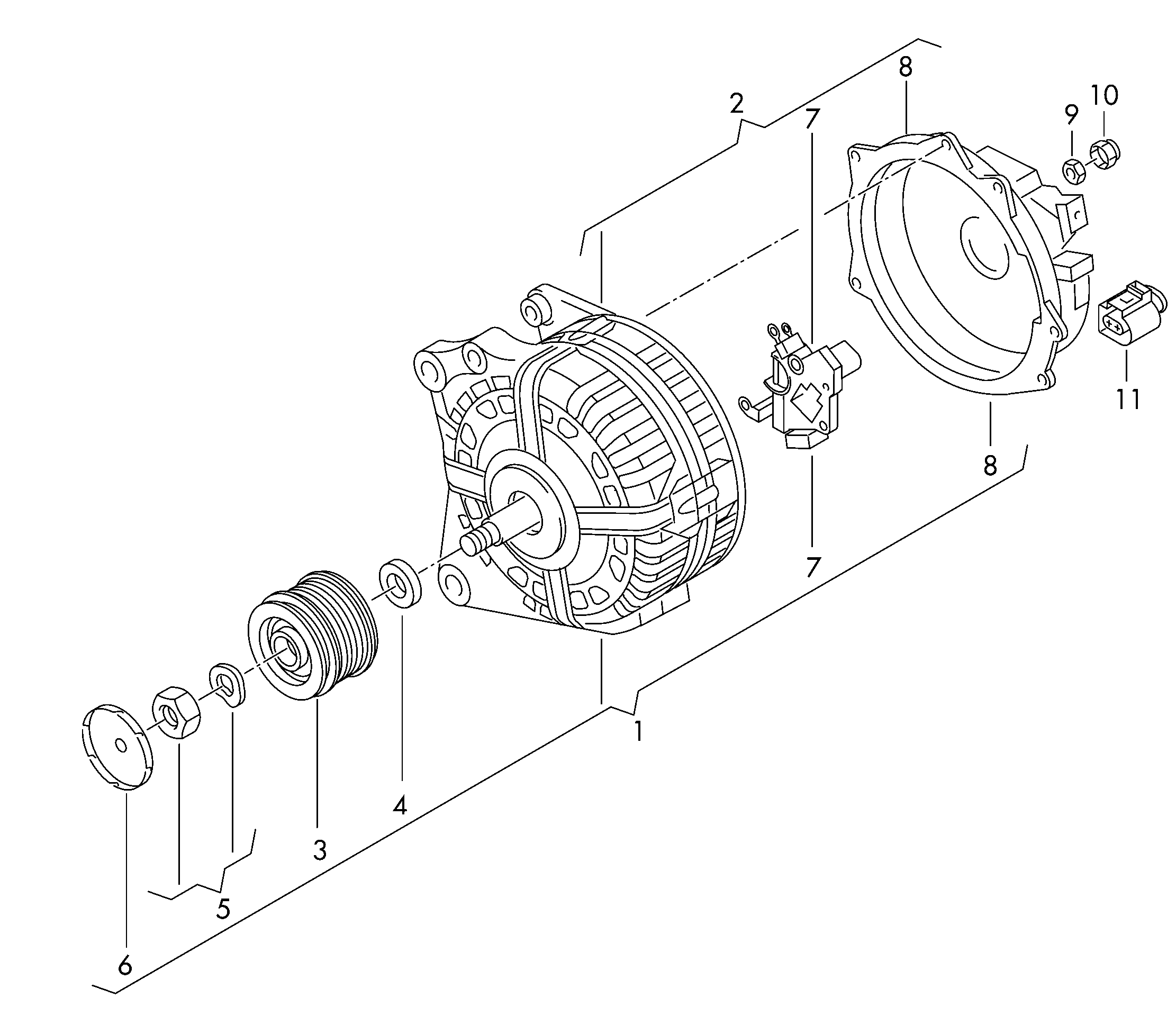 AUDI 03F 903 023 E - Шкив генератора, муфта autosila-amz.com