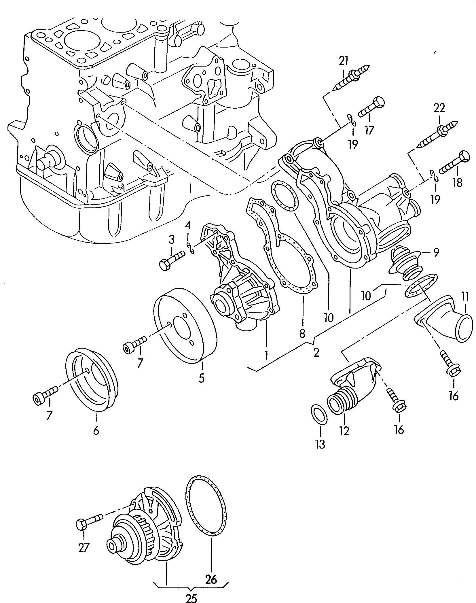 VW 037 121 113 - Термостат охлаждающей жидкости / корпус autosila-amz.com