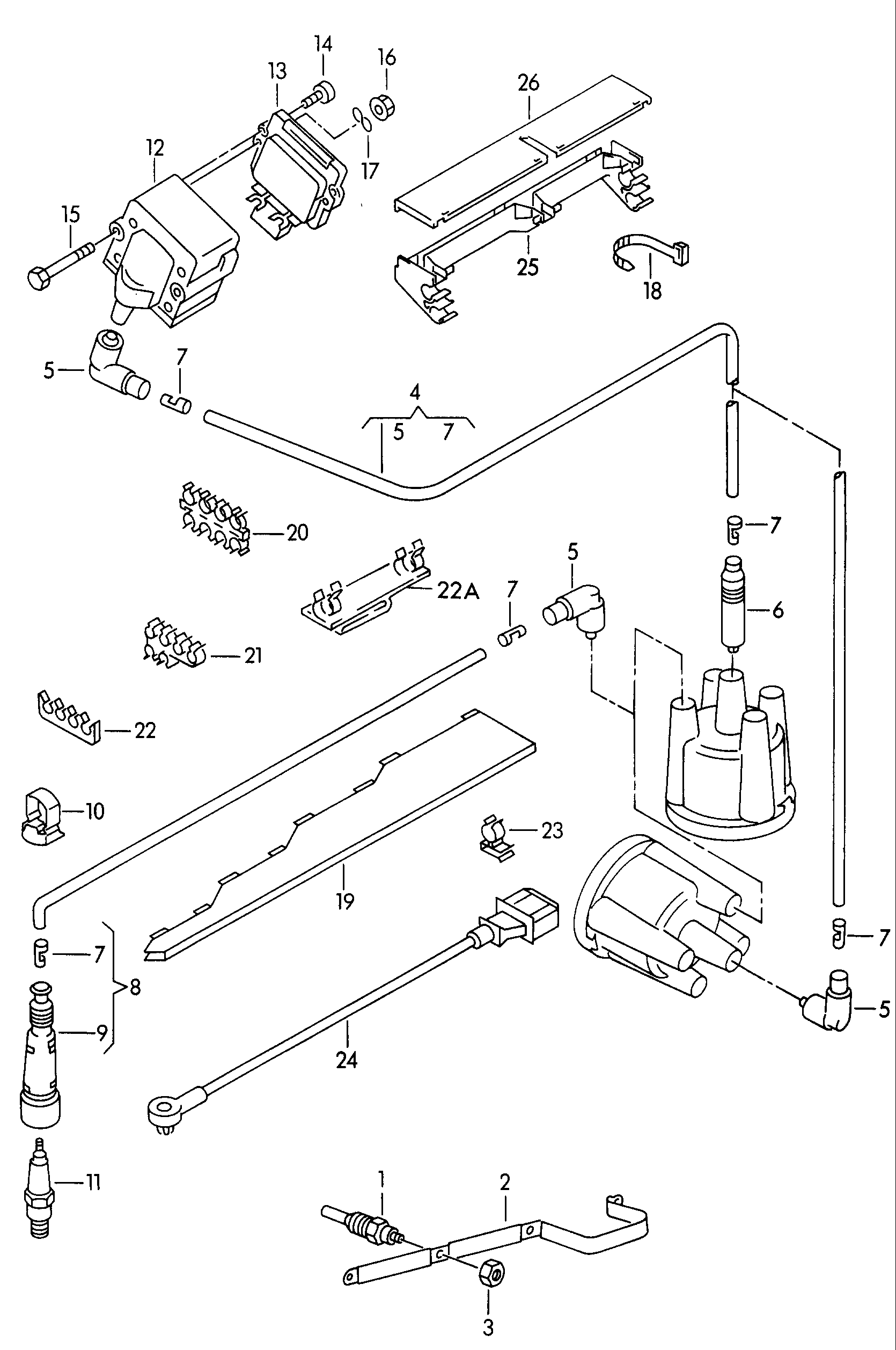 AUDI N 100 529 07 - Комплект проводов зажигания autosila-amz.com