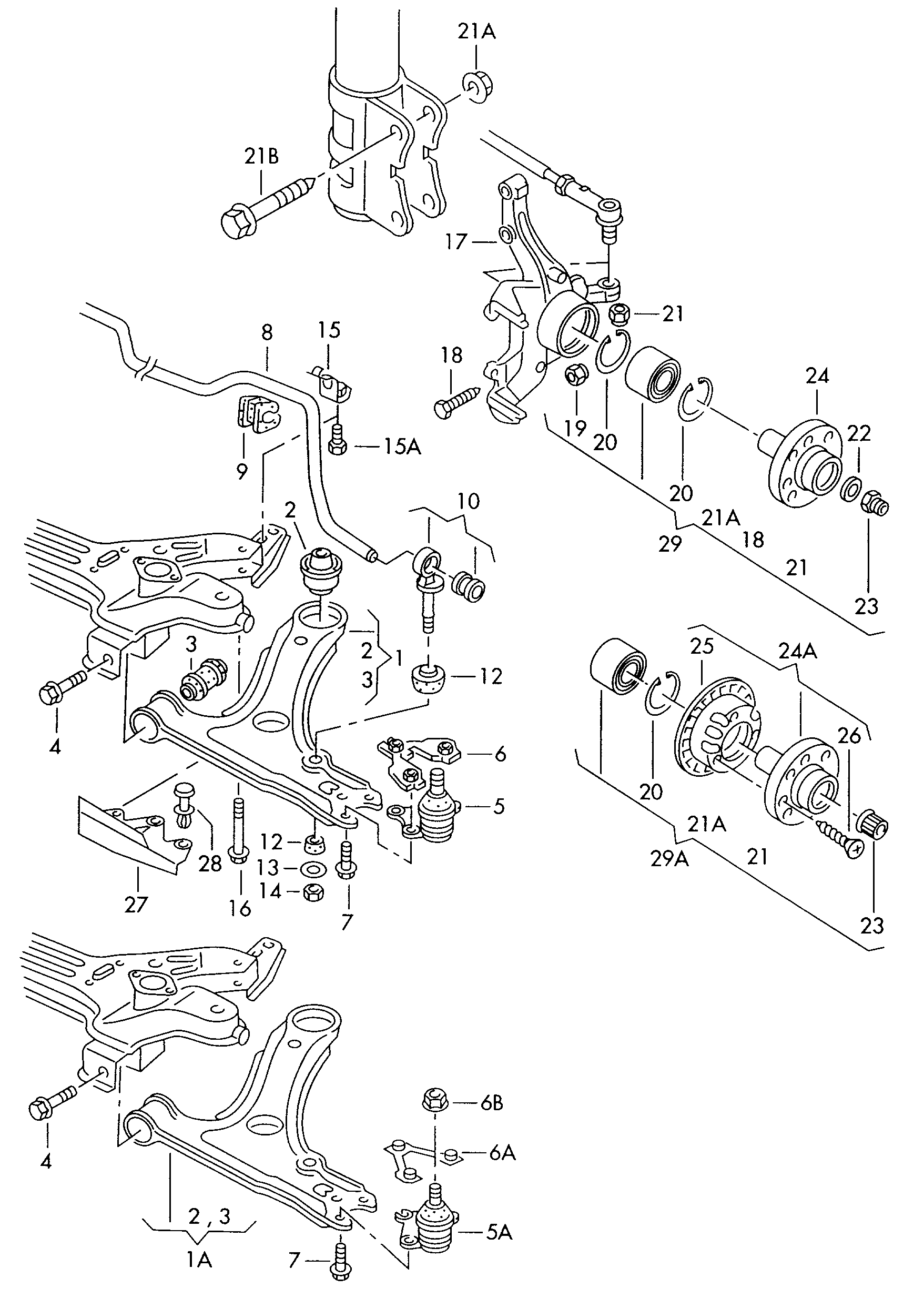 VAG 357 407 255C - Кулак поворотный левого колеса / SEAT,VW Caddy,Golf-II/III,Jetta-II,Passat-III/IV,Polo 88~ autosila-amz.com