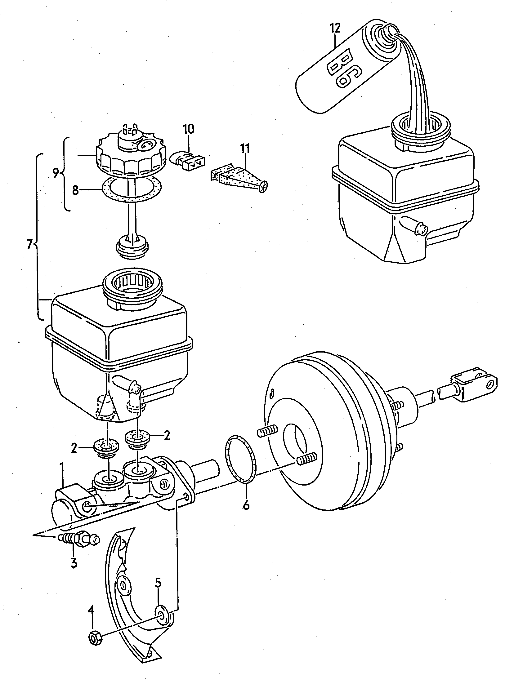 Skoda 357 611 019B - Главный тормозной цилиндр autosila-amz.com