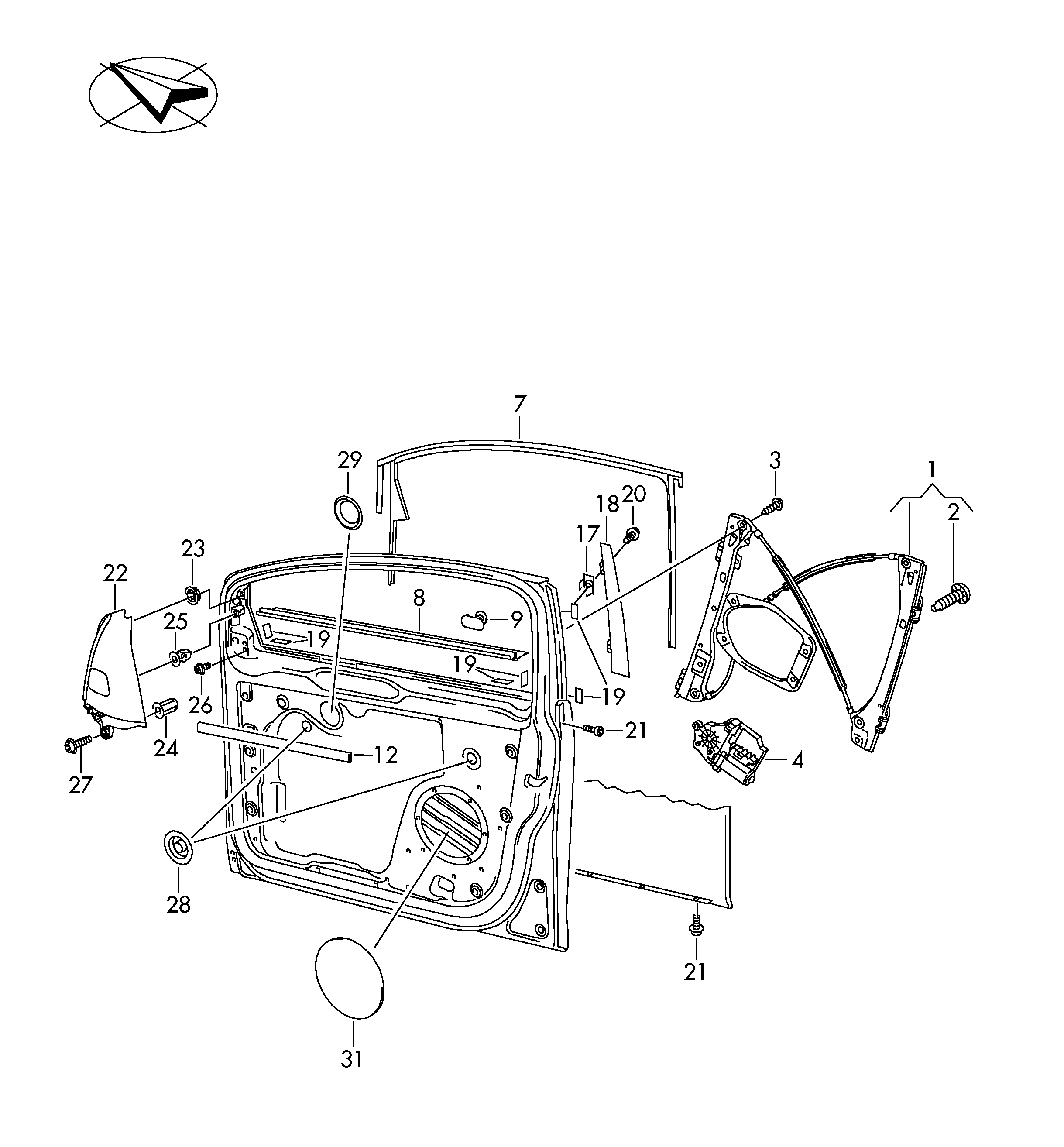 VW 5M0 837 461 - Стеклоподъемник autosila-amz.com