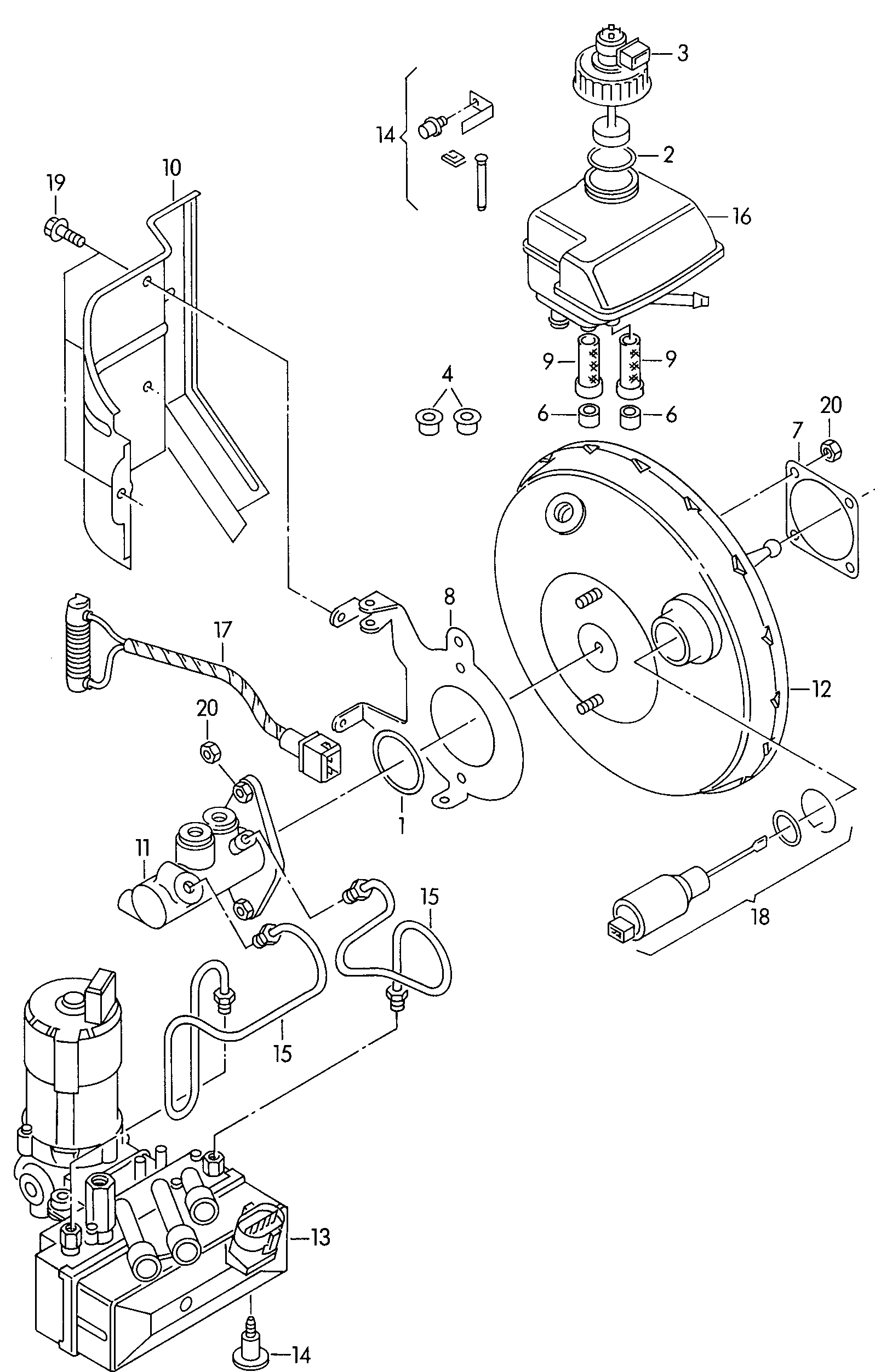 VW 1H1 698 019 A - Главный тормозной цилиндр autosila-amz.com