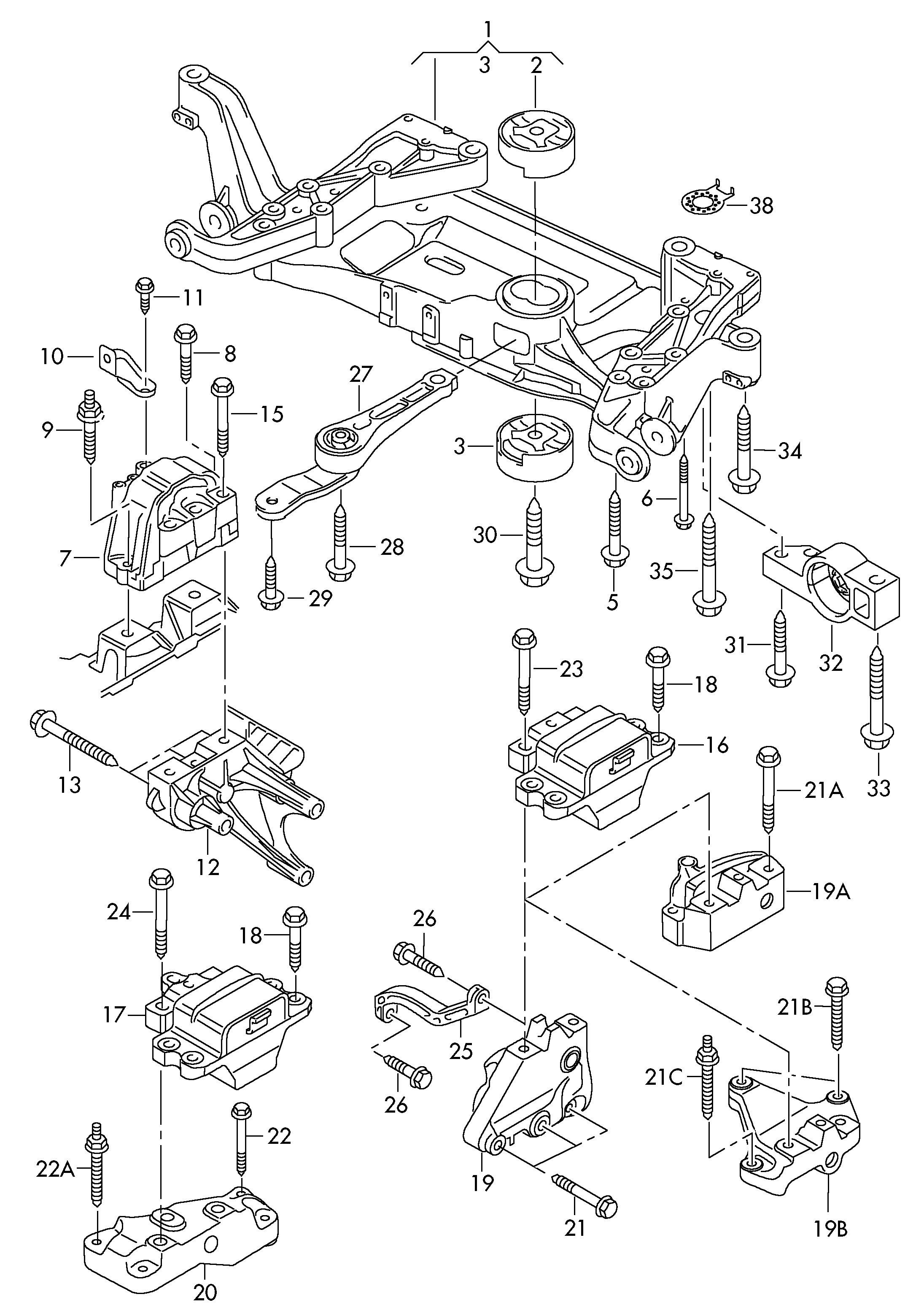 VAG 3C0199555AD - ОПОРА РЕДУКТОРА autosila-amz.com