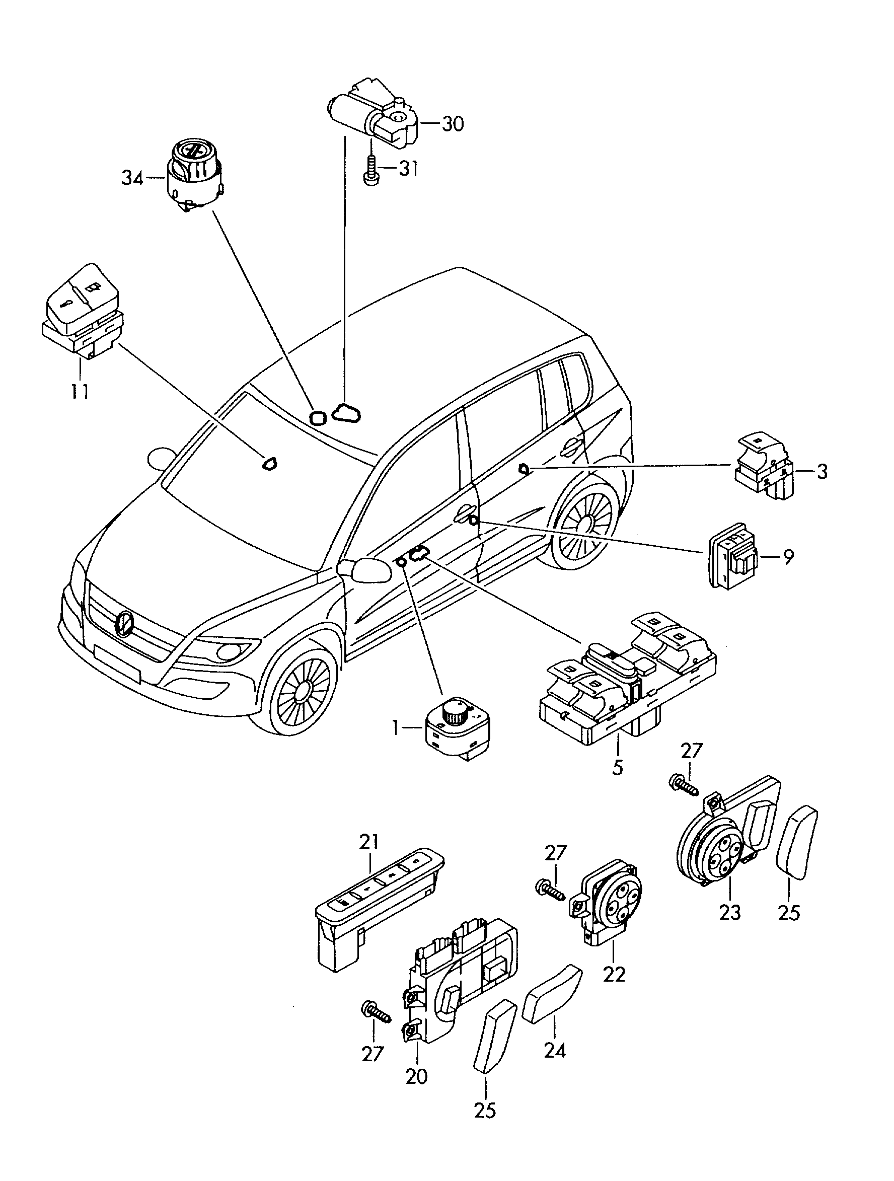 Seat 5K4959857 - Выключатель, стеклоподъемник autosila-amz.com