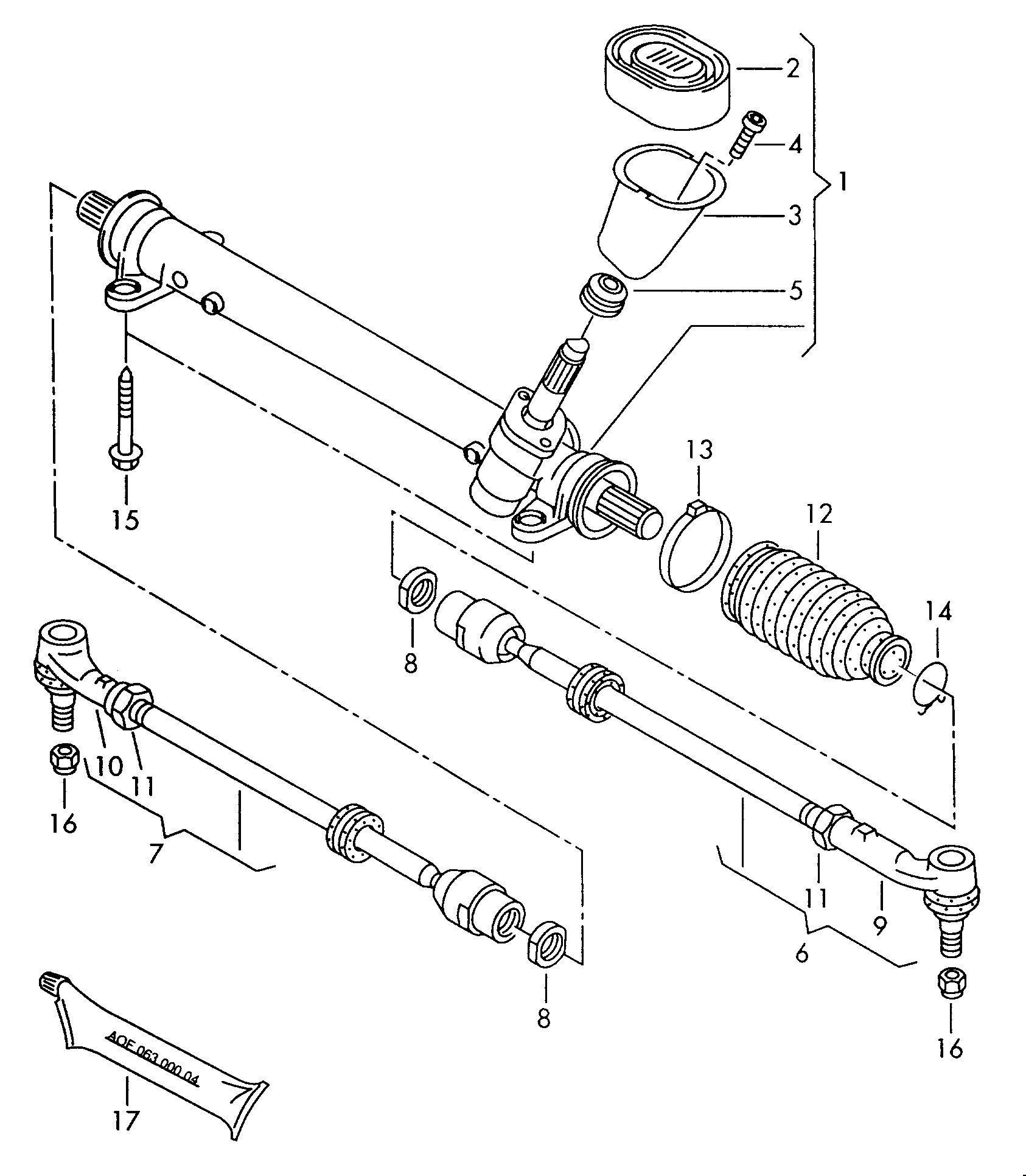 Seat 6N1 419 063 - Рулевой механизм, рейка autosila-amz.com