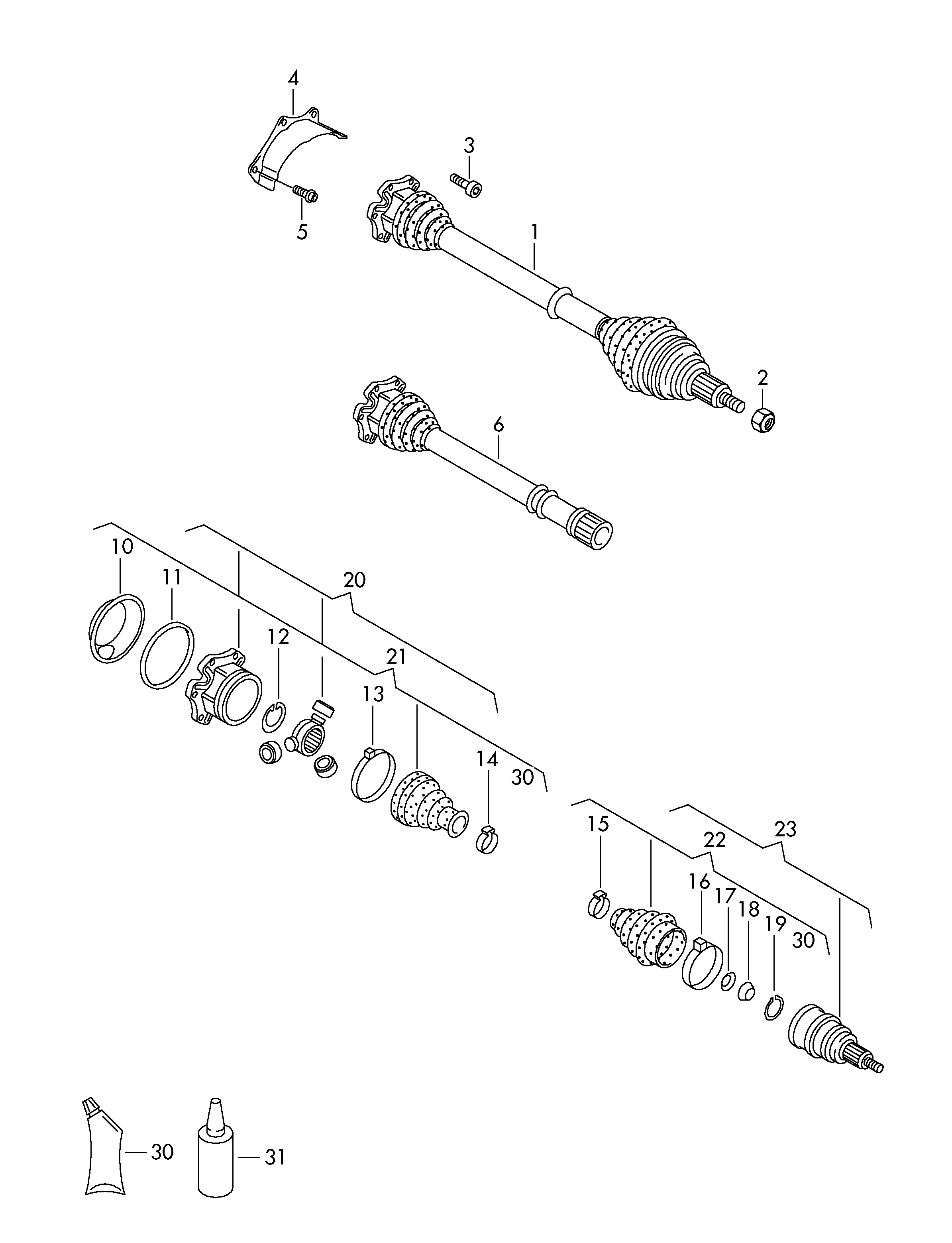 VAG JZW 498 340 CX - ШРУС наружный комплект VW autosila-amz.com