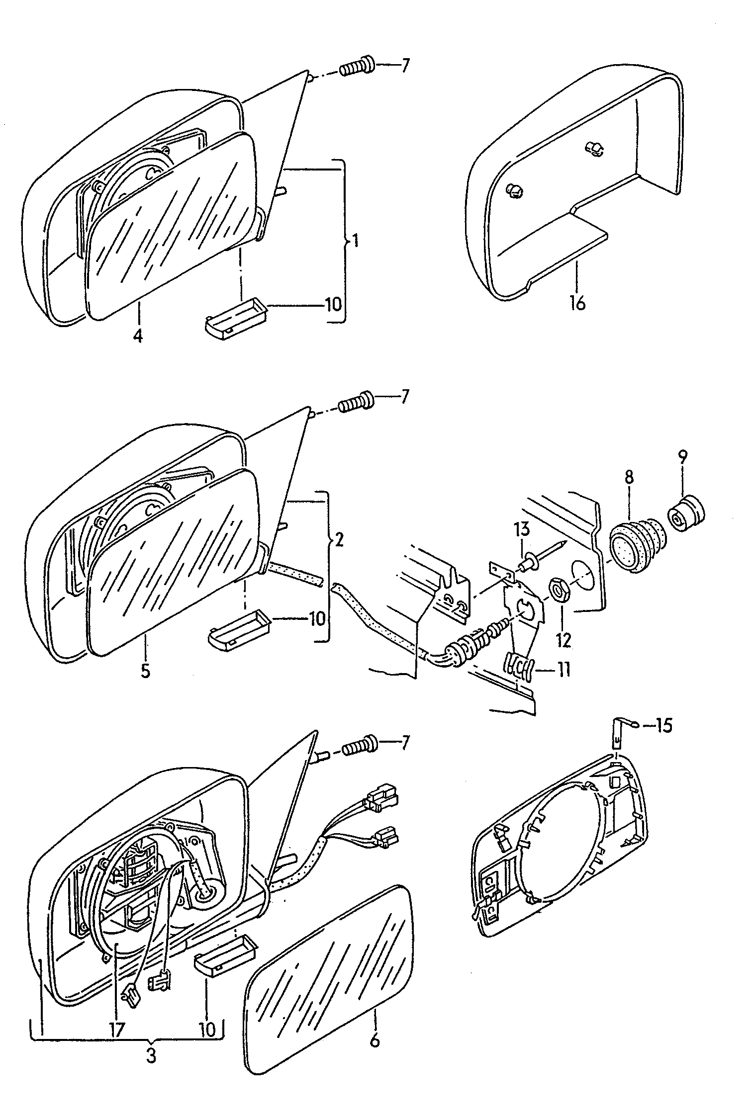 VW 191857521AB - Наружное зеркало autosila-amz.com