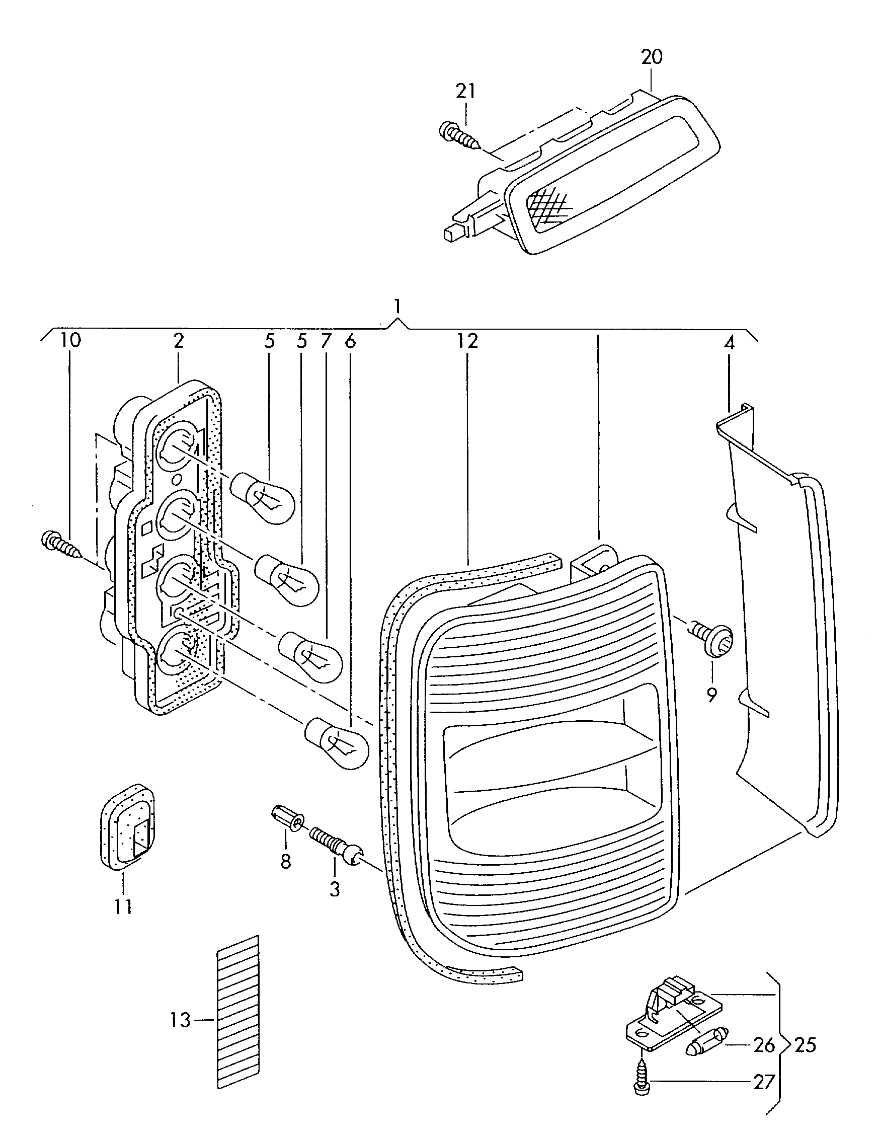 VAG 2K0945095L - Фонарь задний габари autosila-amz.com