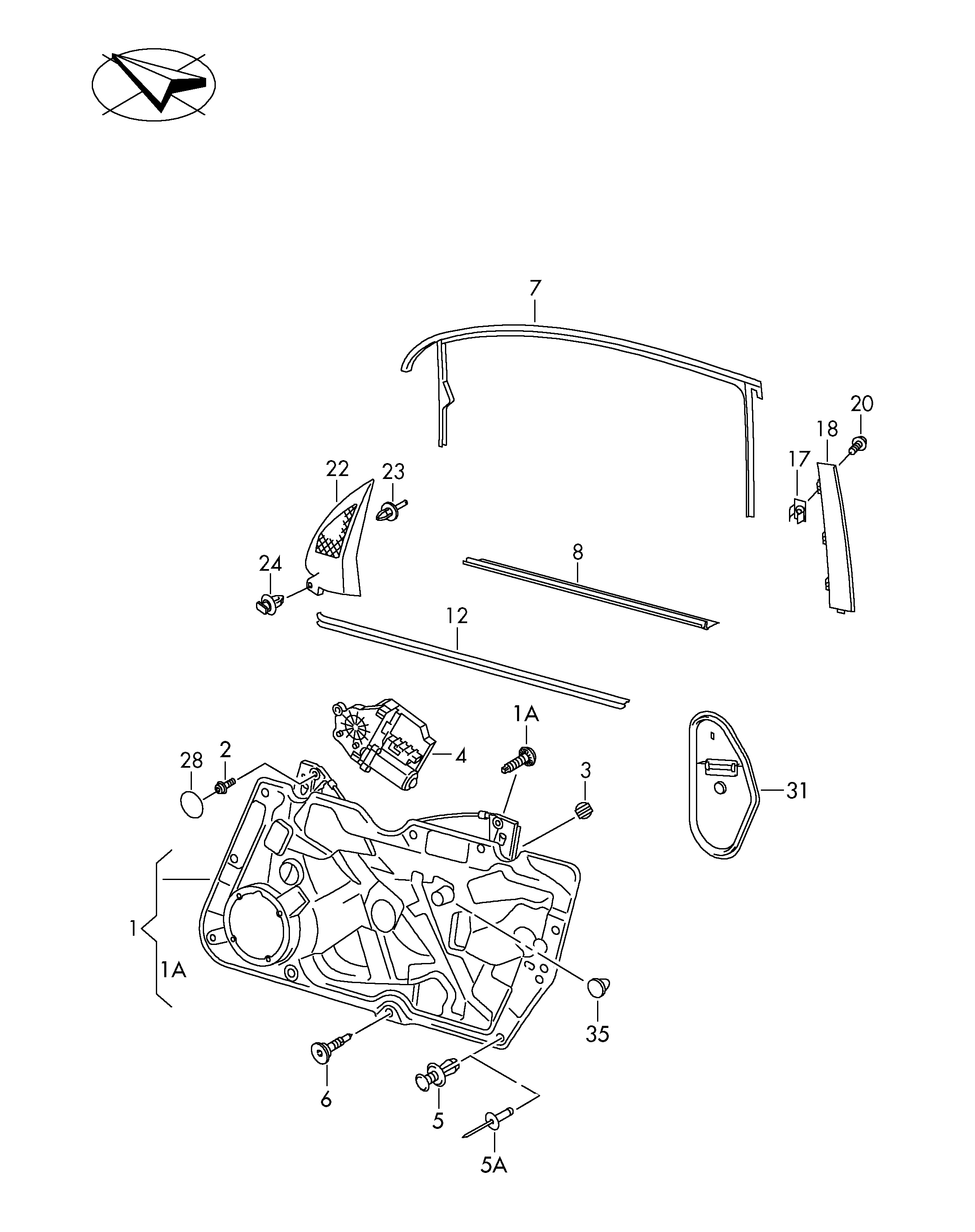 VAG 5K0 837 461D - Стеклоподъемник без мотора autosila-amz.com