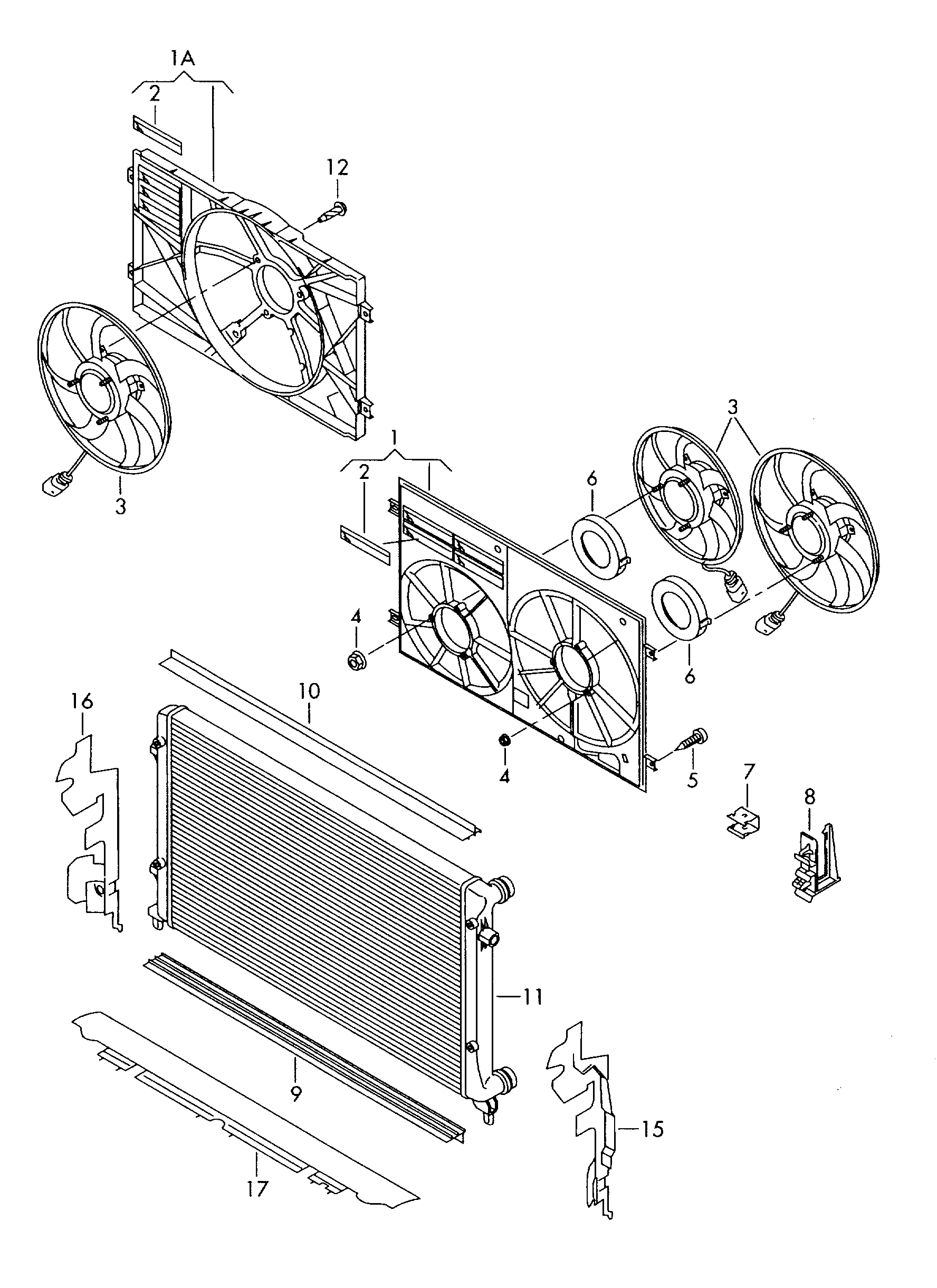 VW (FAW) 1K0 121 251 CJ - Радиатор, охлаждение двигателя autosila-amz.com