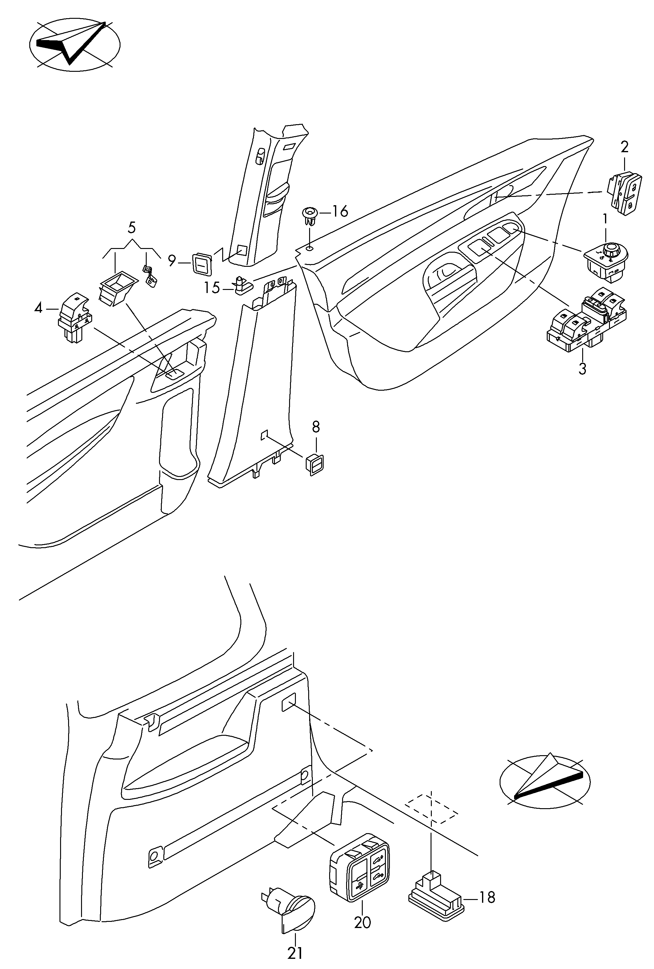 VAG 7N0 959 857 - Выключатель, стеклоподъемник autosila-amz.com